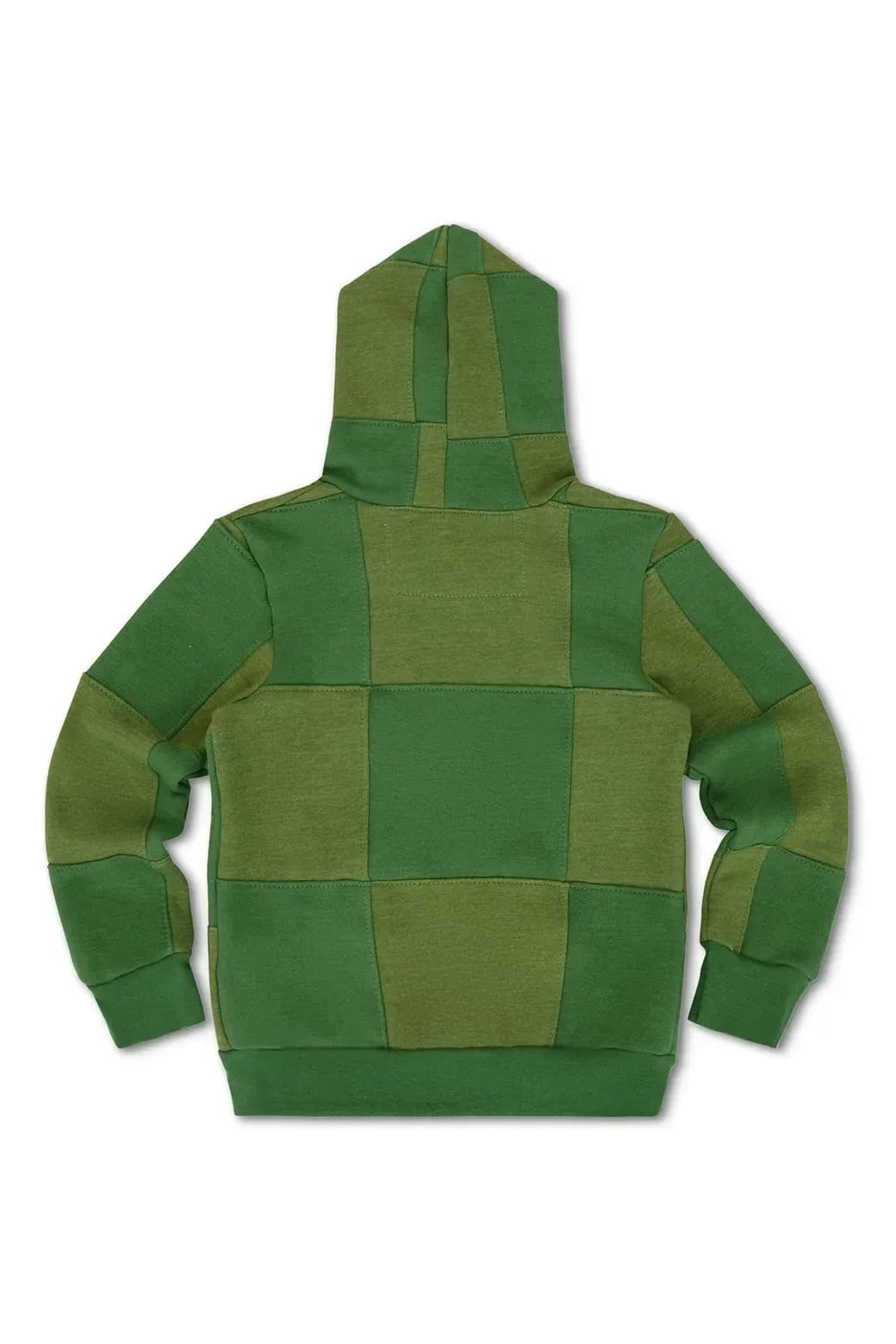 Kid's Check Quilted Zip Hoodie – Jungle Green // Palm