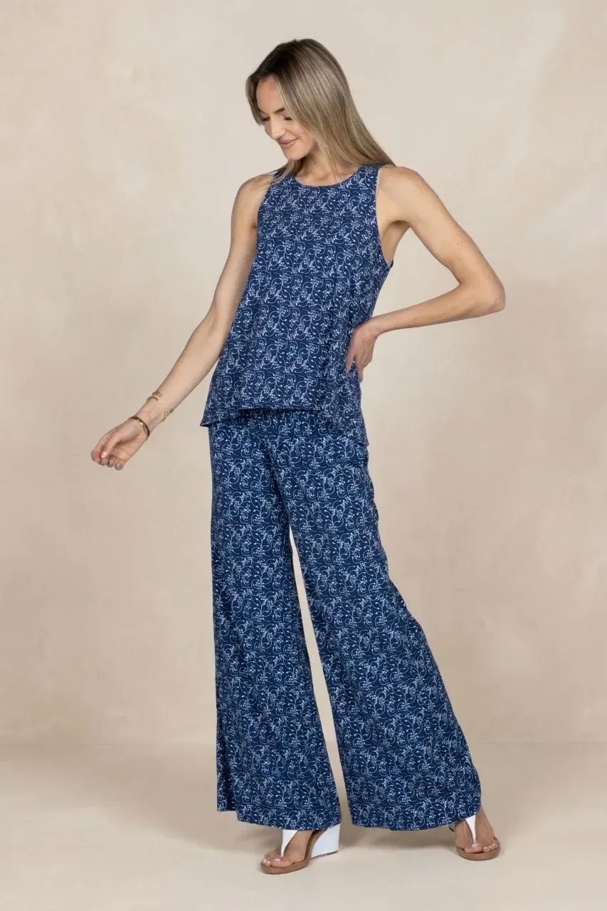 Portofino Top: Blue Vines