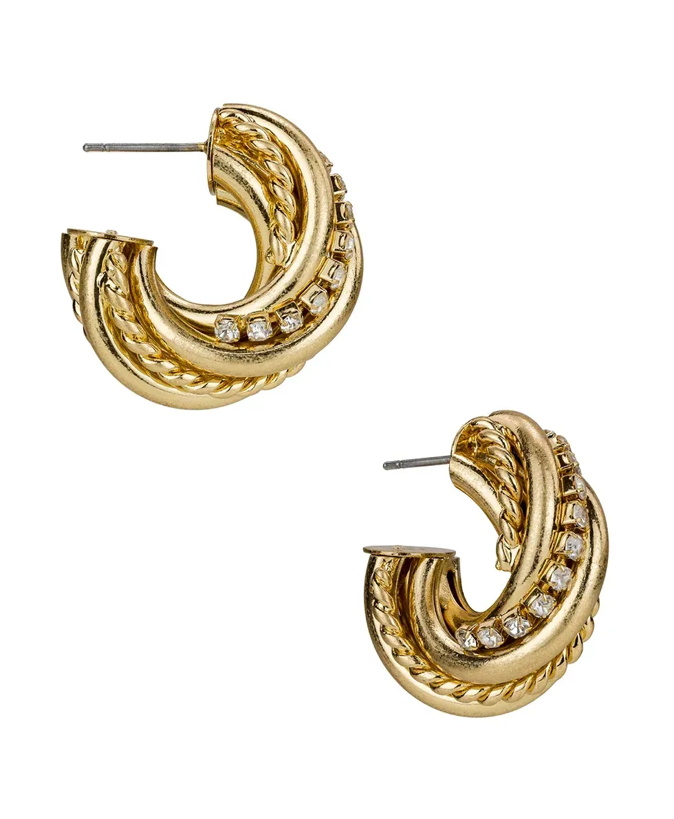 Twisted Knot Hoop Earrings – Twisted Knot Collection – Worn Gold