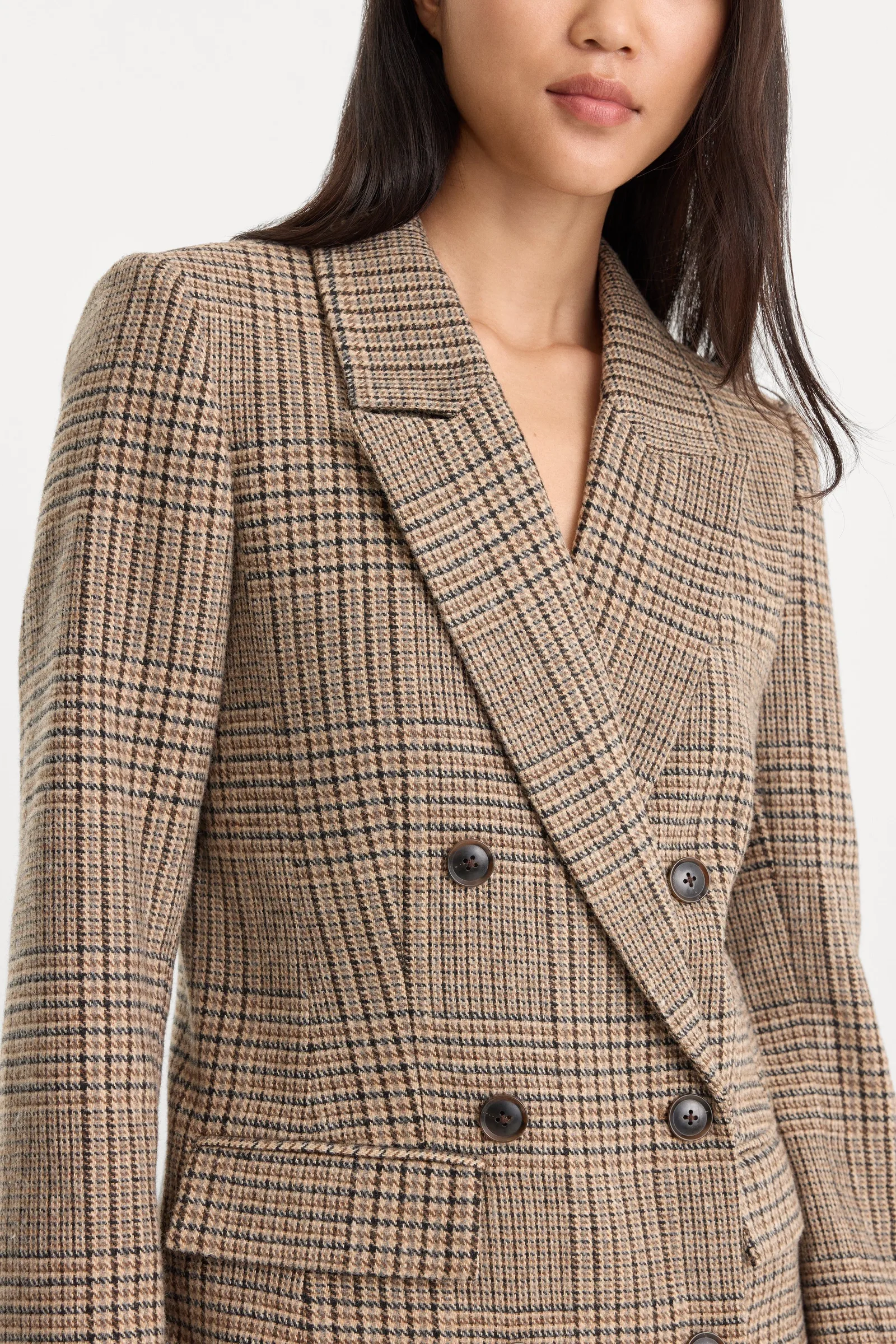The Double Breasted Blazer – Brown Plaid