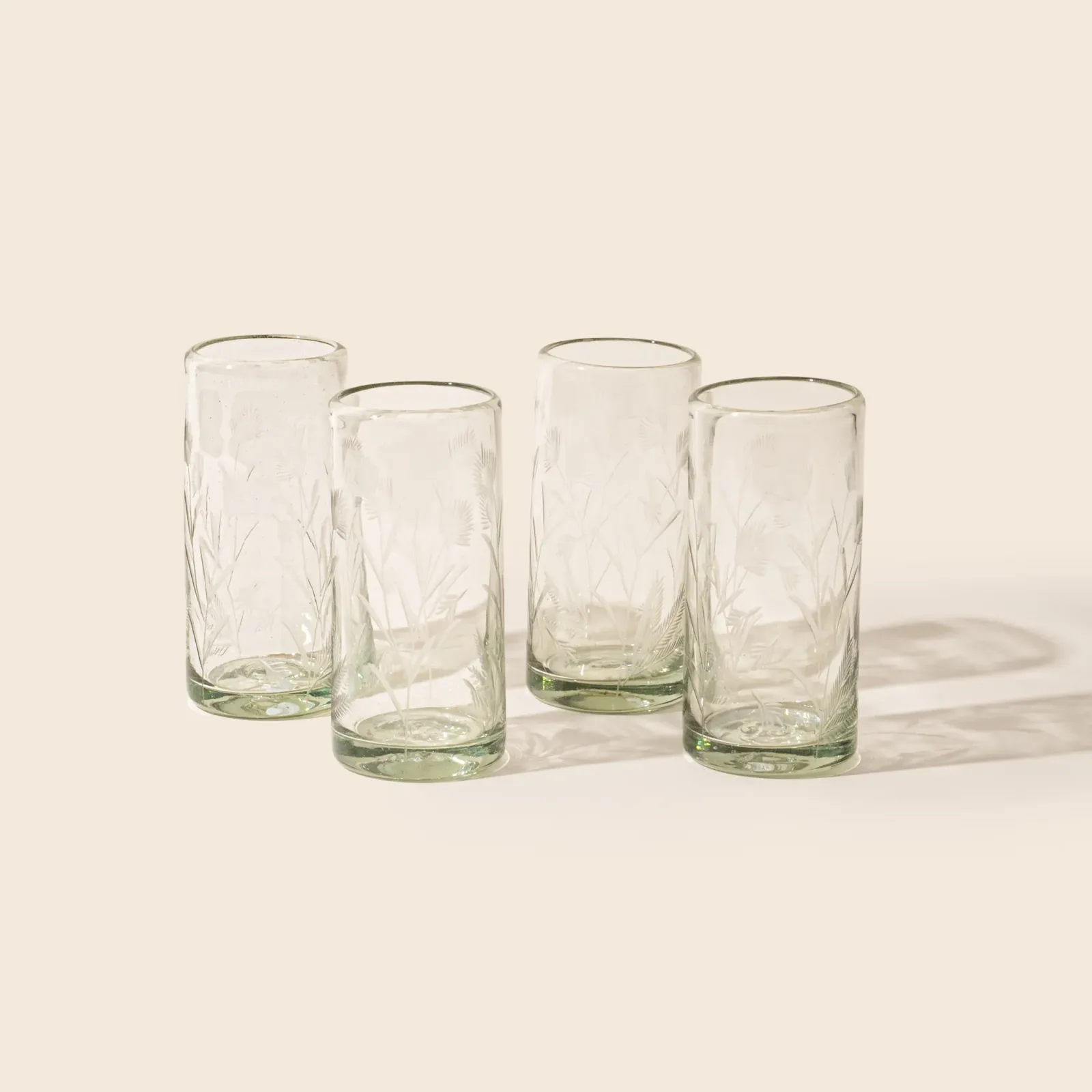 Etched Thistle Highball, Set of 4
