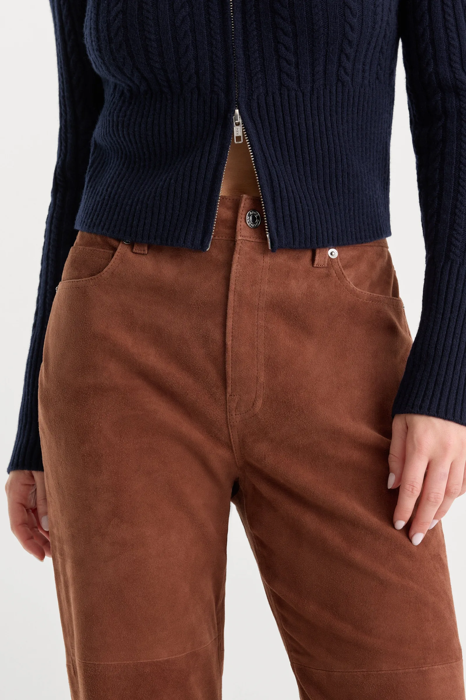 Suede Good True Straight Pant – Cafe Clay