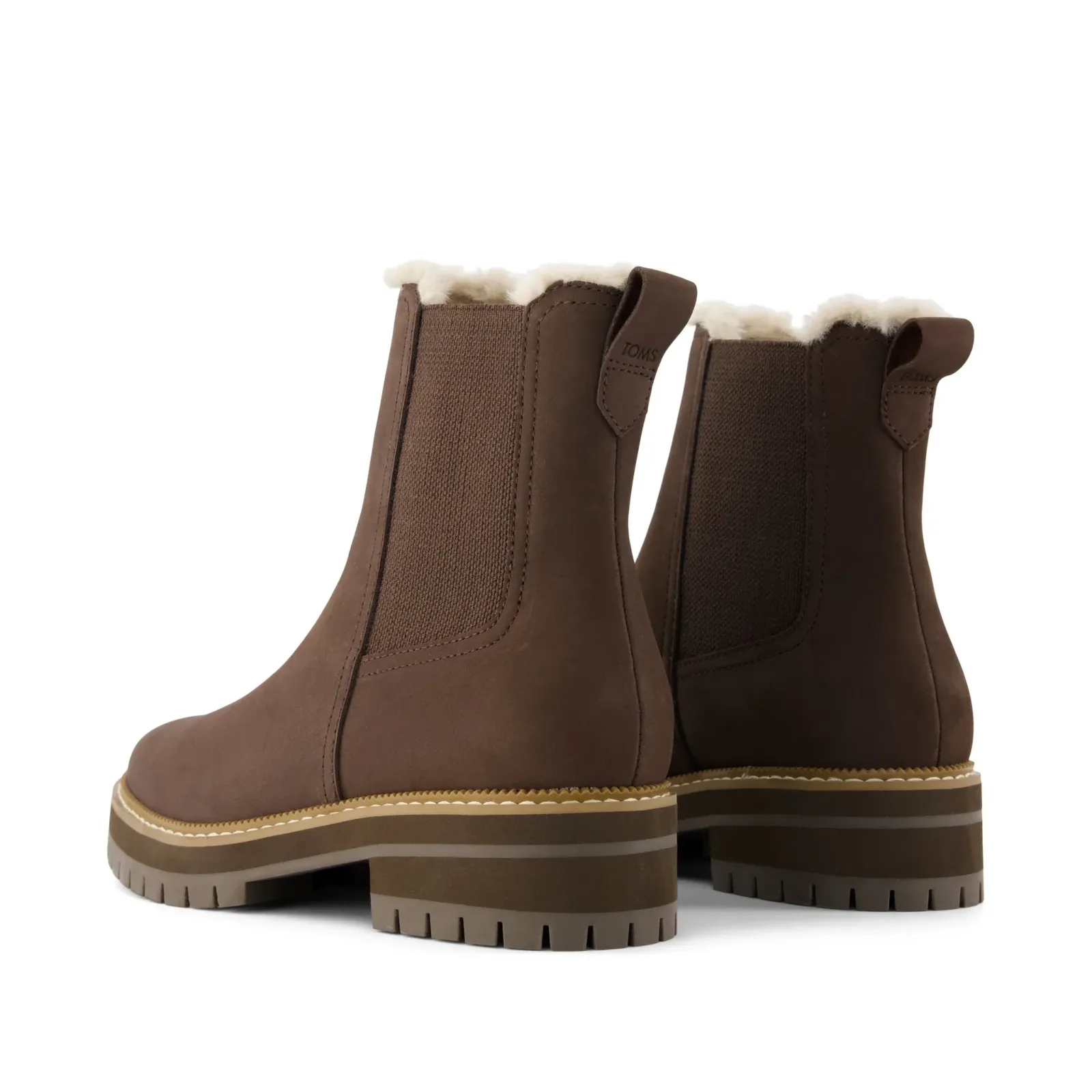 Womens Bennet Boot Water Resistant Chocolate Brown Nubuck Leather w/ Faux Fur