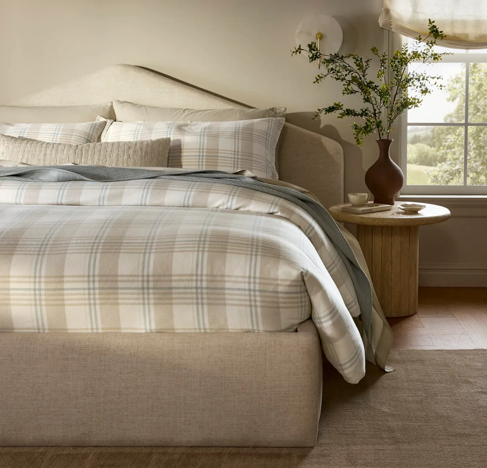 Flannel Duvet Set – Cream/Sand/Shore Tartan