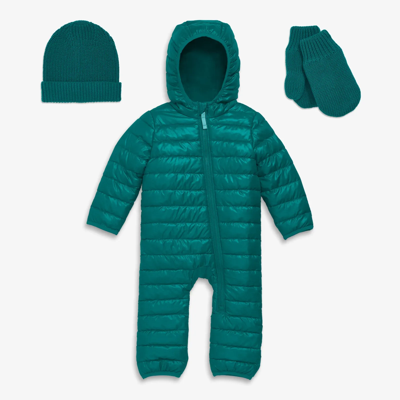 Baby lightweight puffer suit & accessory gift set