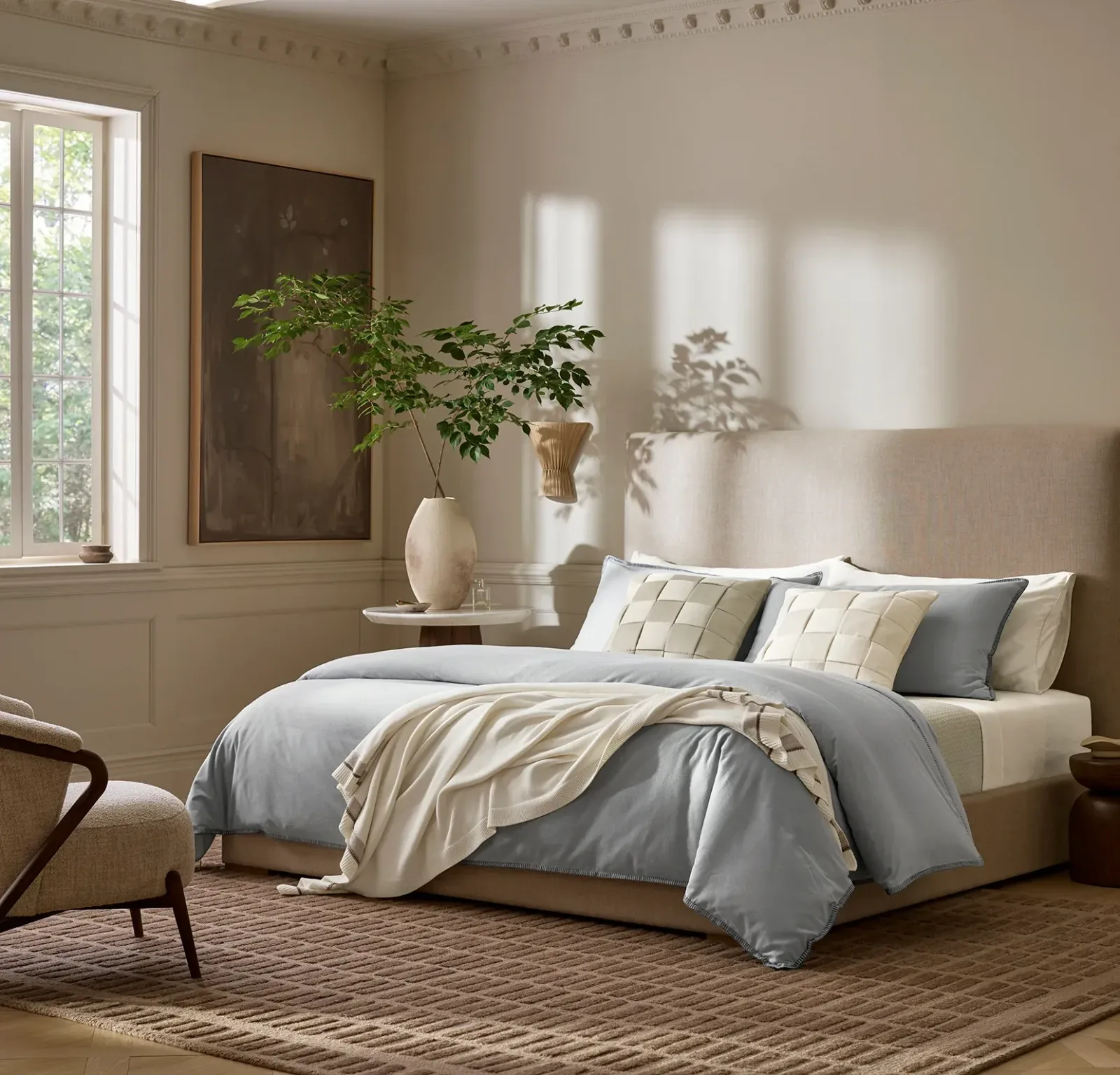 Flannel Duvet Set – Shore/Bluestone Whipstitch