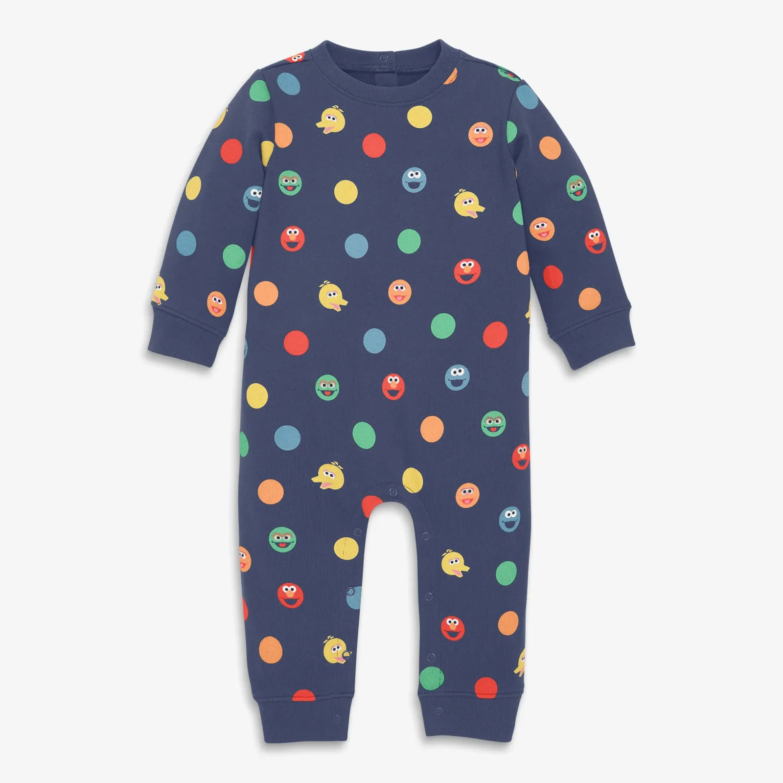 Baby sweatshirt romper in Sesame Street friends