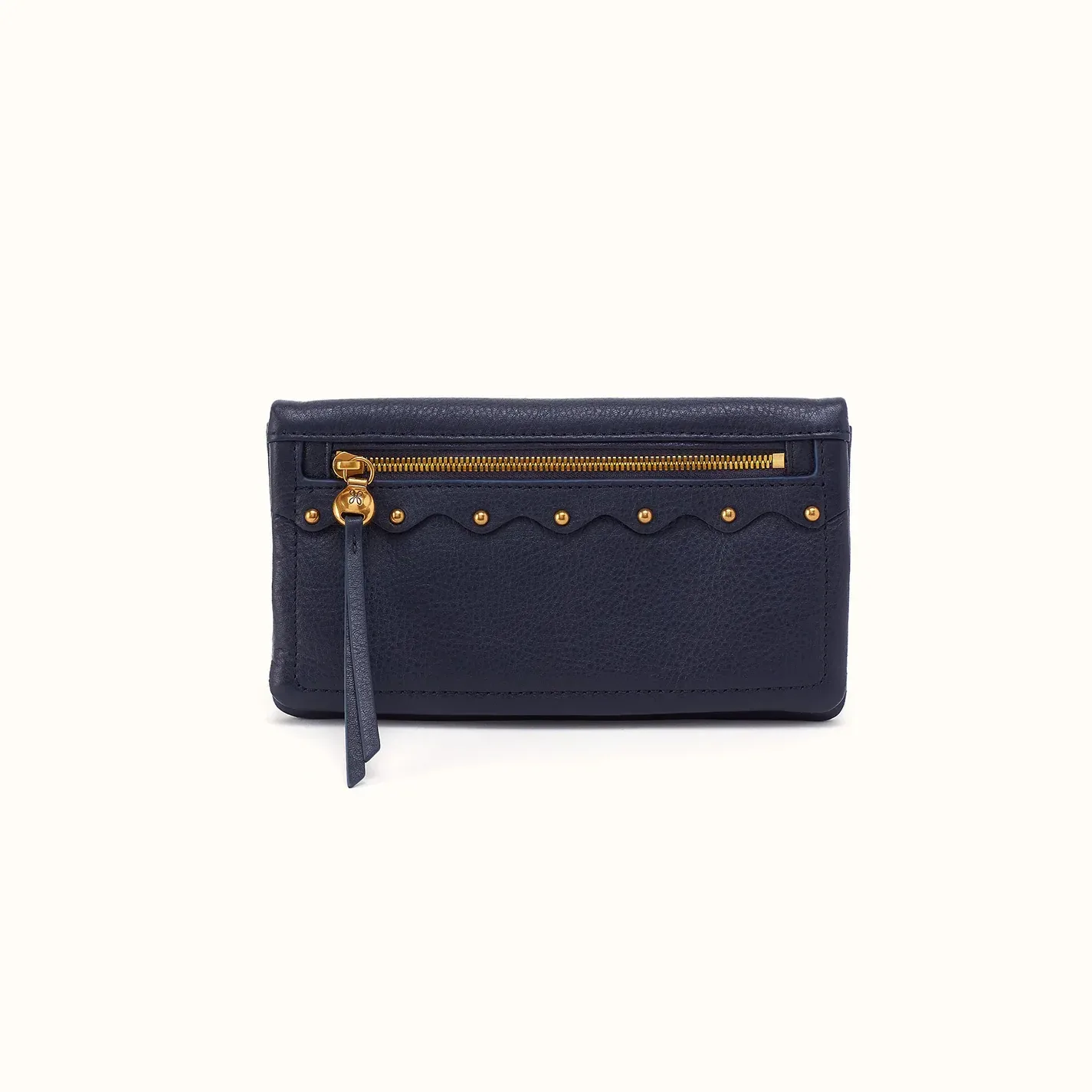 Lumen Continental Wallet In Pebbled Leather – Ink Navy