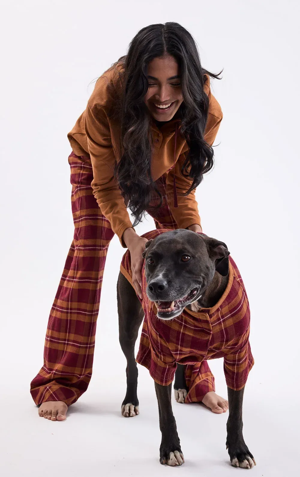 Chestnut Plaid Hoodie Matching Pet & Owner Pajamas
