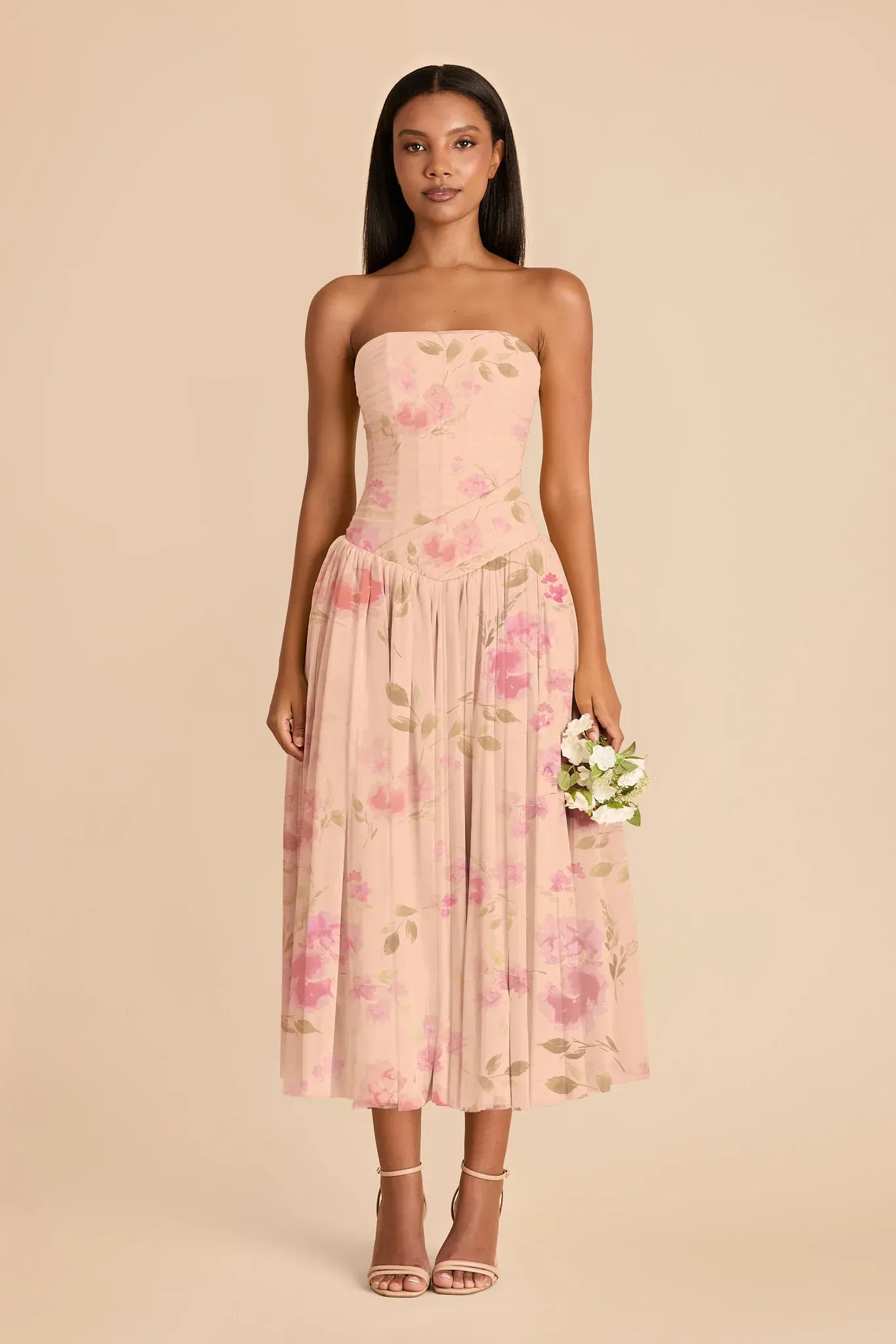 Adeline Tulle Dress – Blush Pink Rococo Floral