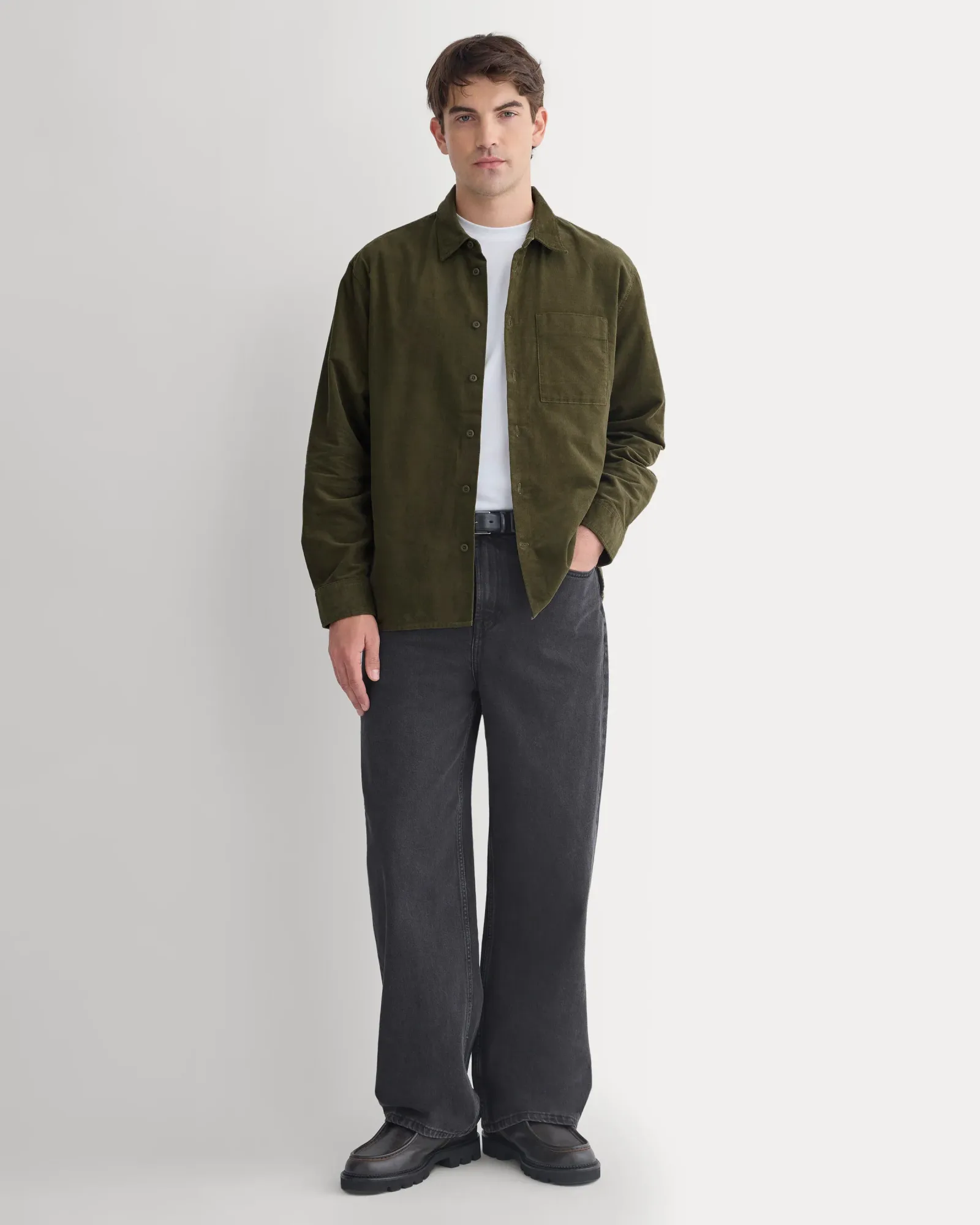 Pinwale Corduroy Shirt – Olive Night
