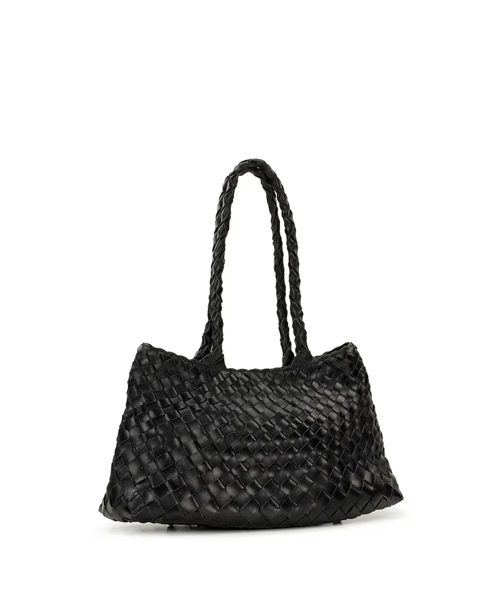 Violaine Satchel – Hand Stained Woven – Black