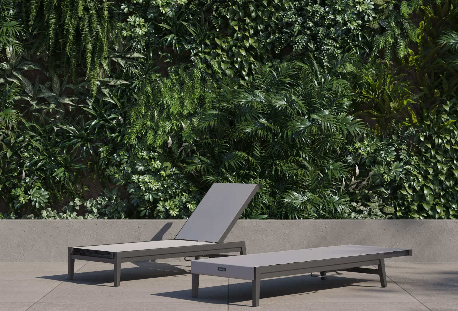 Aluminum Outdoor Infinity Chaise Lounge, Set of 2