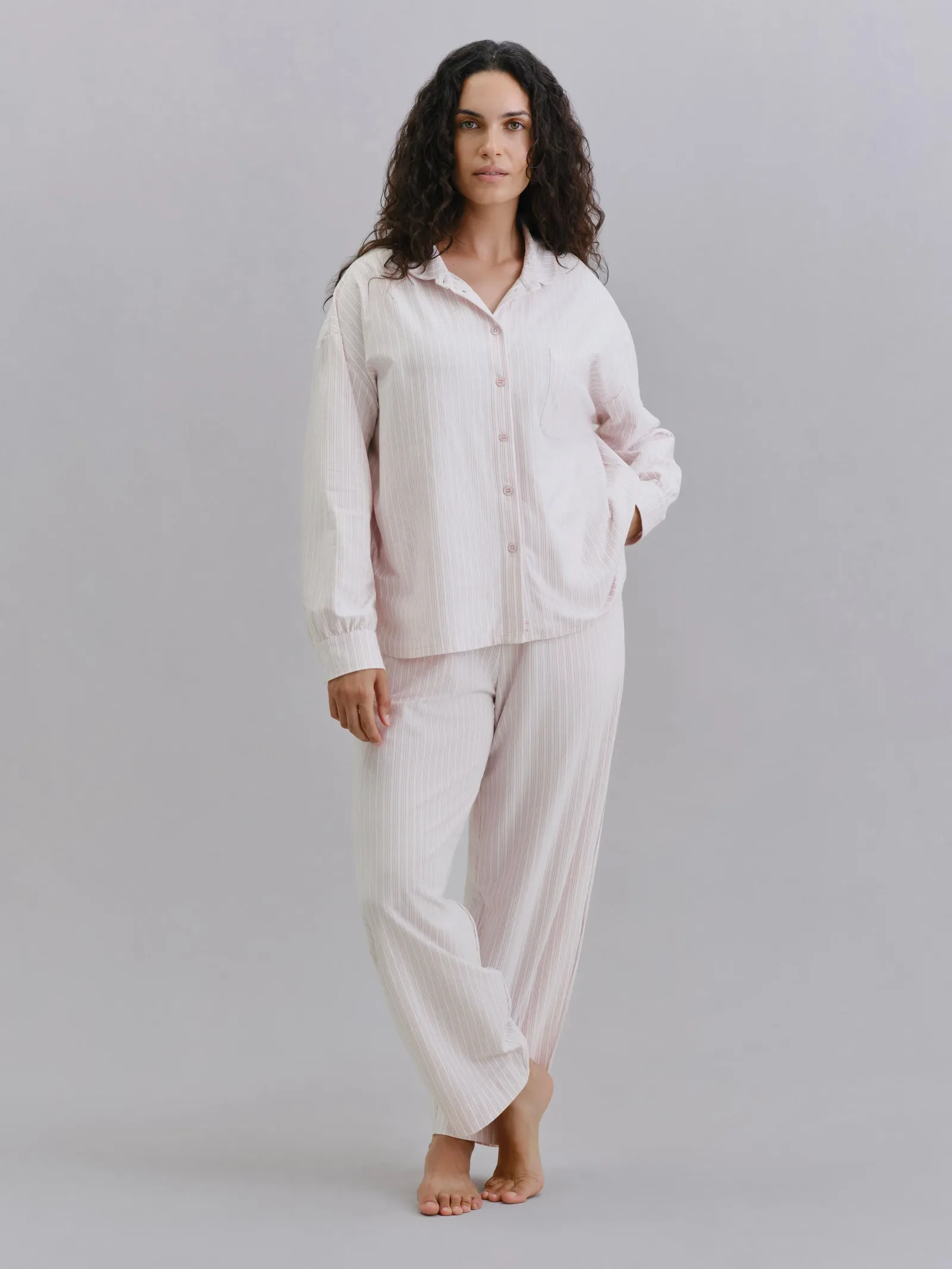 Rose Stripe Peter Pan Cotton Jersey Pants Set