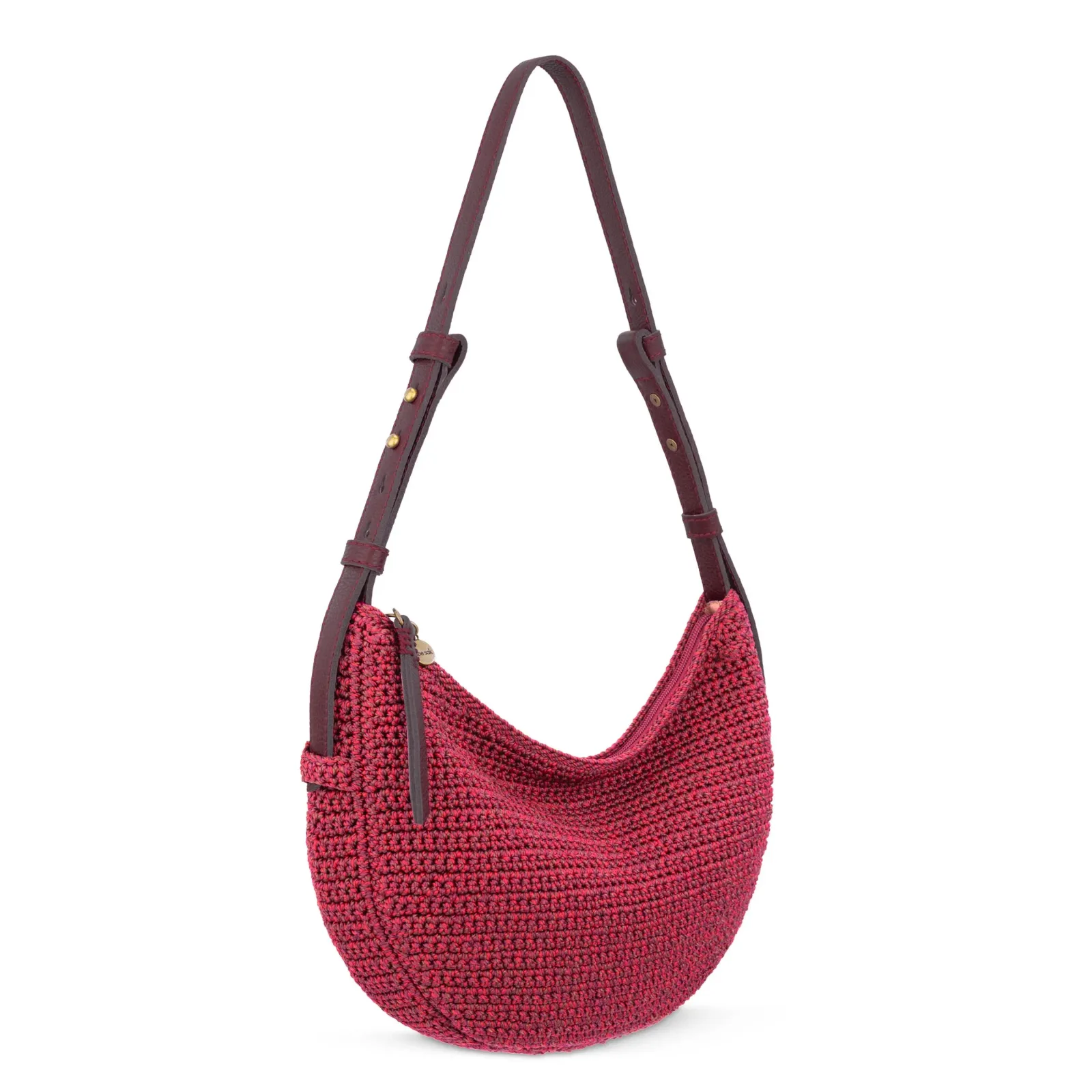 Tess Shoulder Bag – Hand Crochet – Black Cherry Static