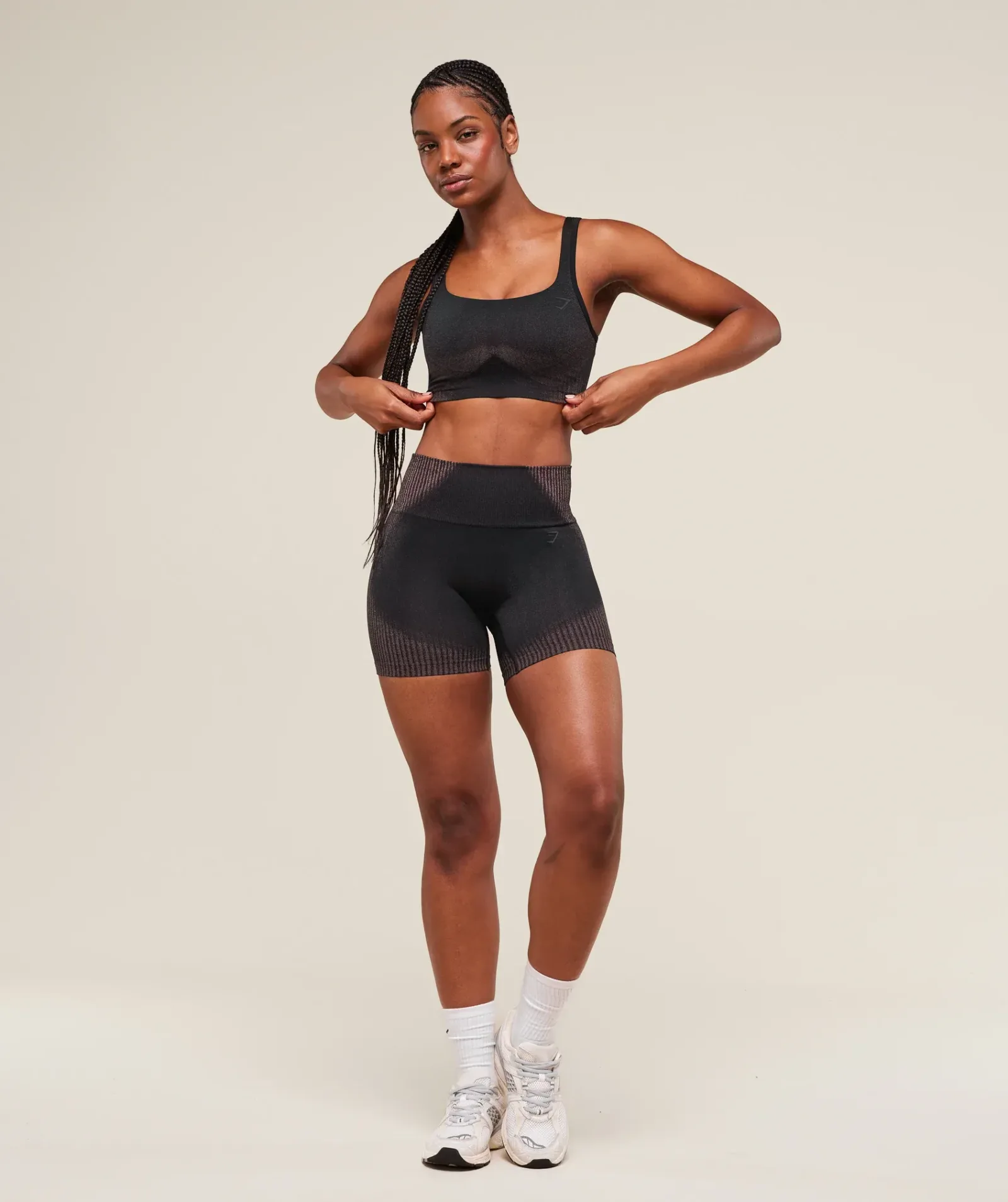 Gymshark Diffuse Seamless Shorts – Black/Calm Pink