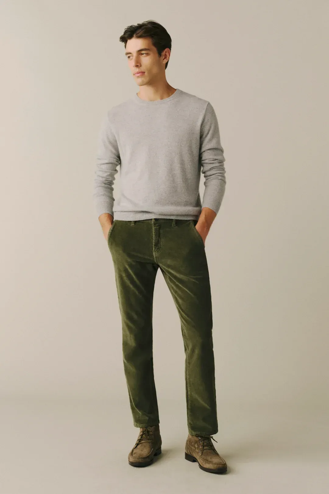 Ord – Straight Corduroy Trouser – Olive Grove