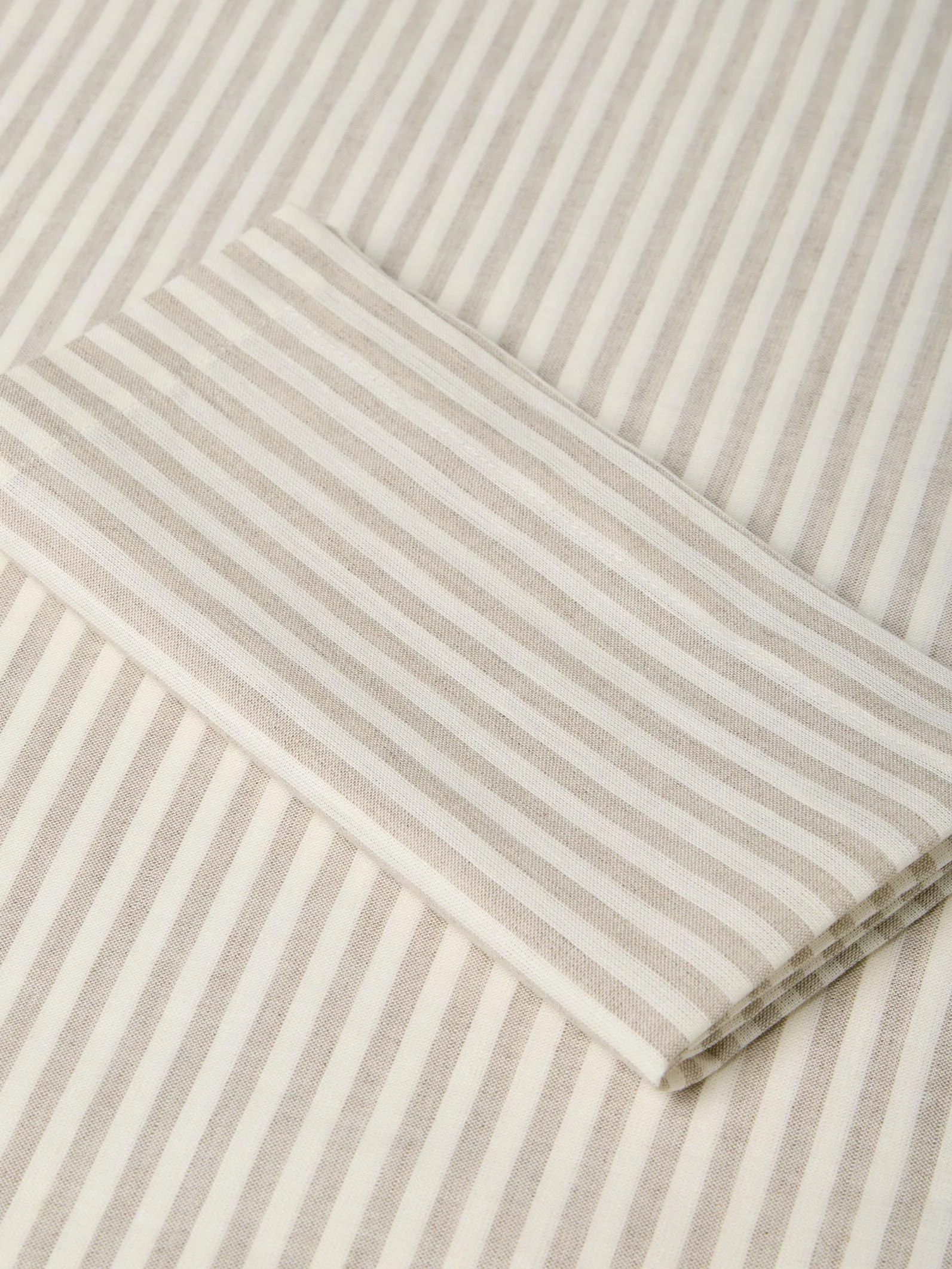 Oatmeal Pembroke Stripe Linen Blend Napkins Set of 4