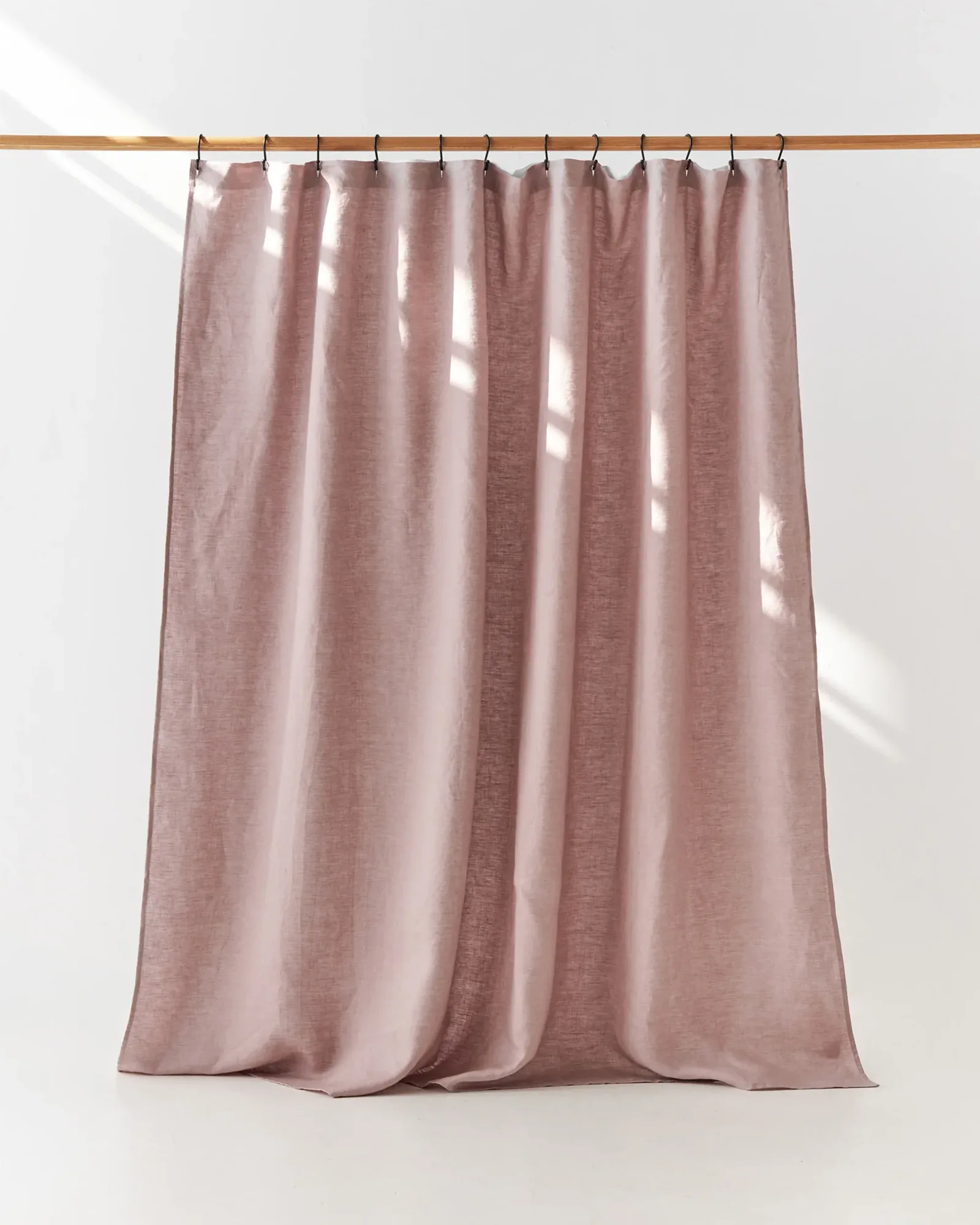 Linen Shower Curtain in Woodrose