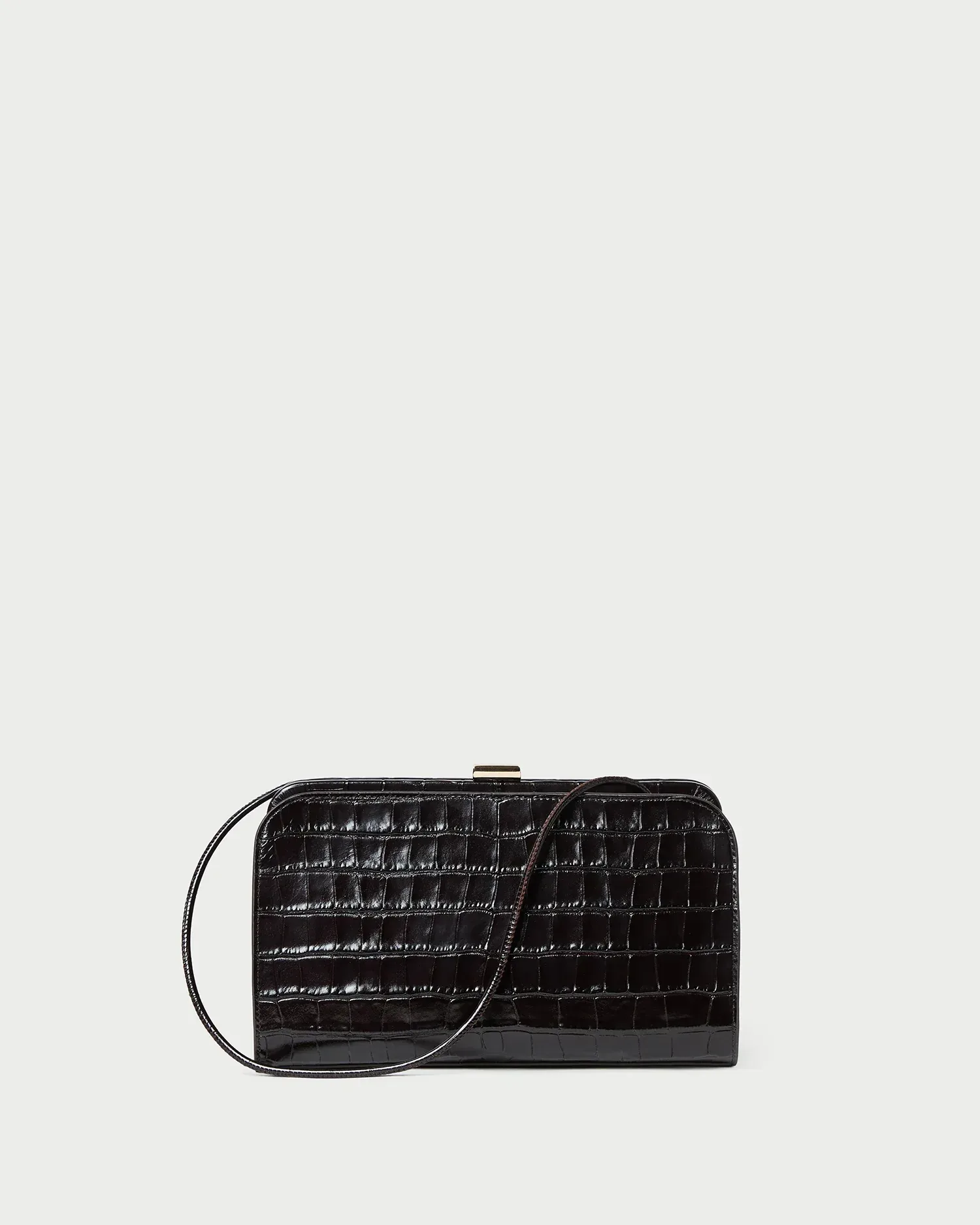 Zella Crocodile Leather Clutch