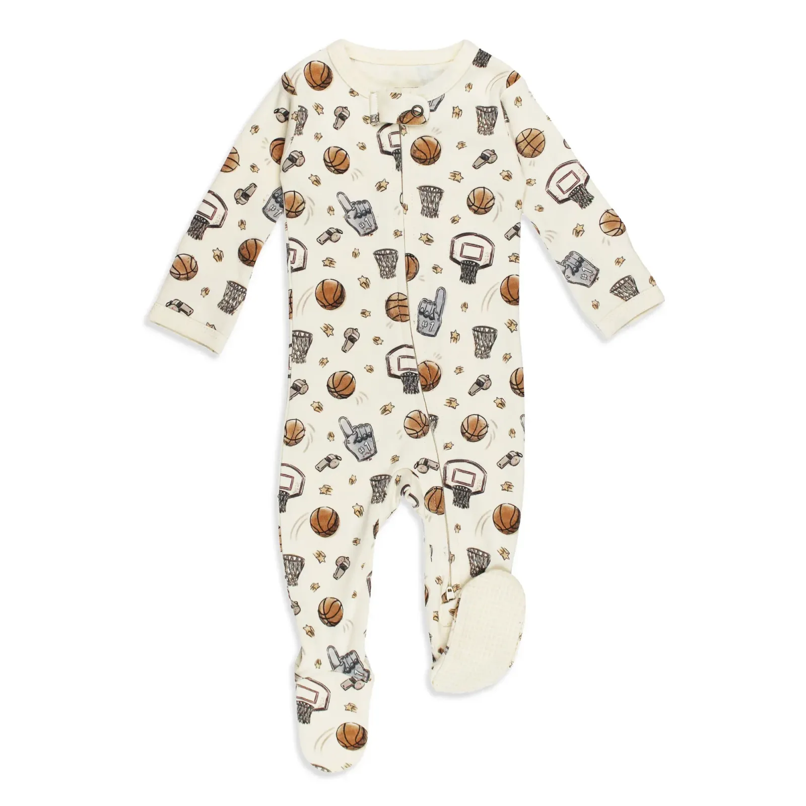 Hoops – Organic Zipper Footie