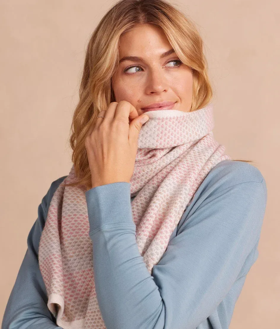 The Coziest Cashmere Blend Soft Stripe Scarf – Pastel Soft Stripe