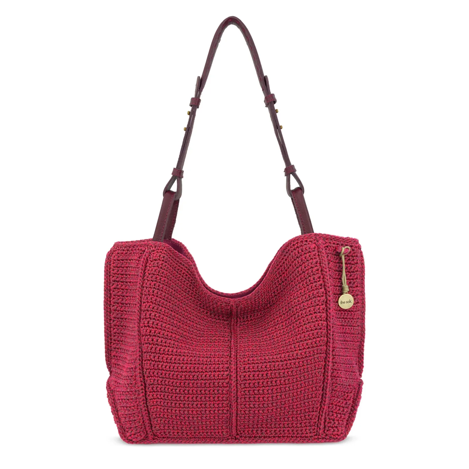 Los Feliz Medium Tote – Hand Crochet – Black Cherry Static