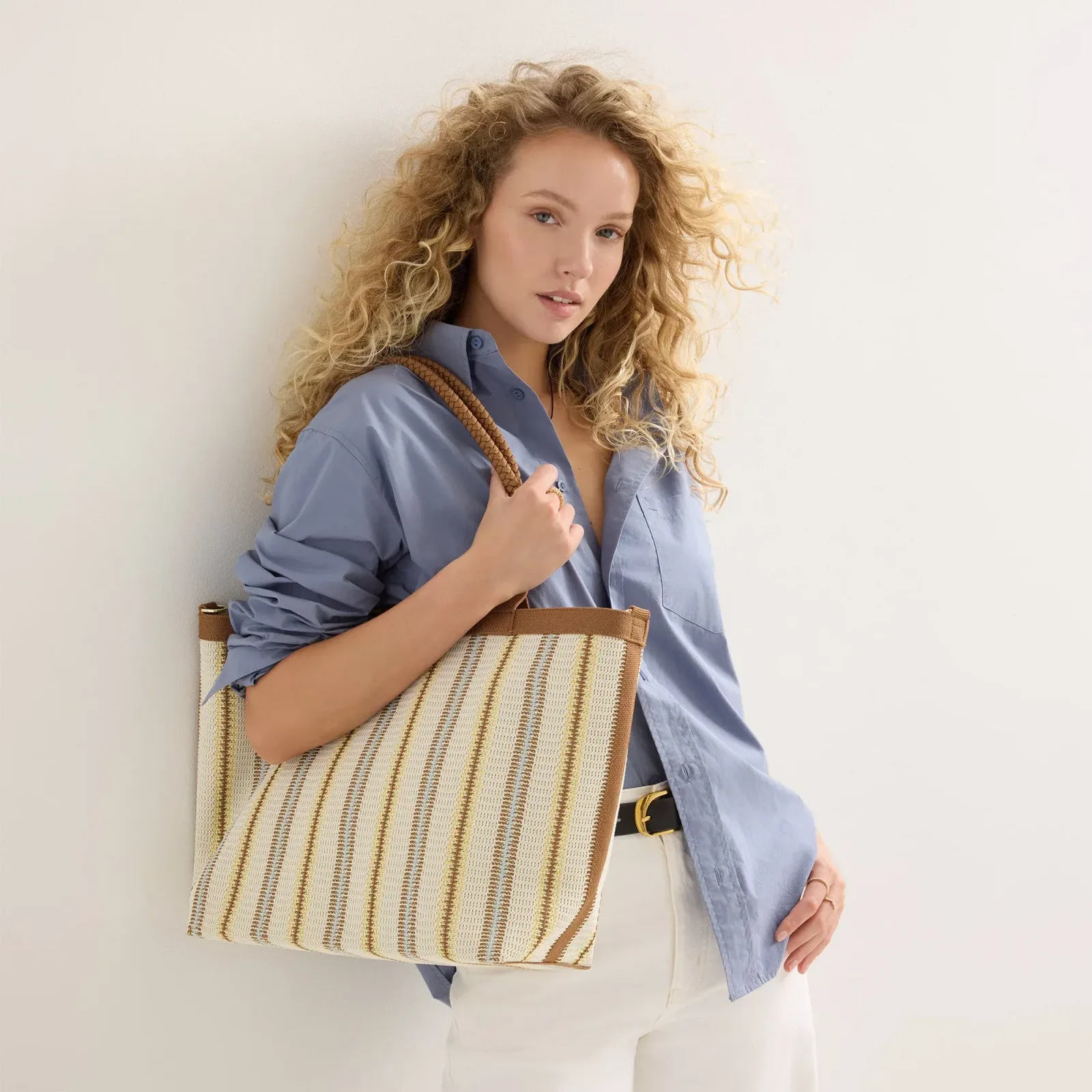 The Lightweight Zip Tote – Sunbeam Market Stripe