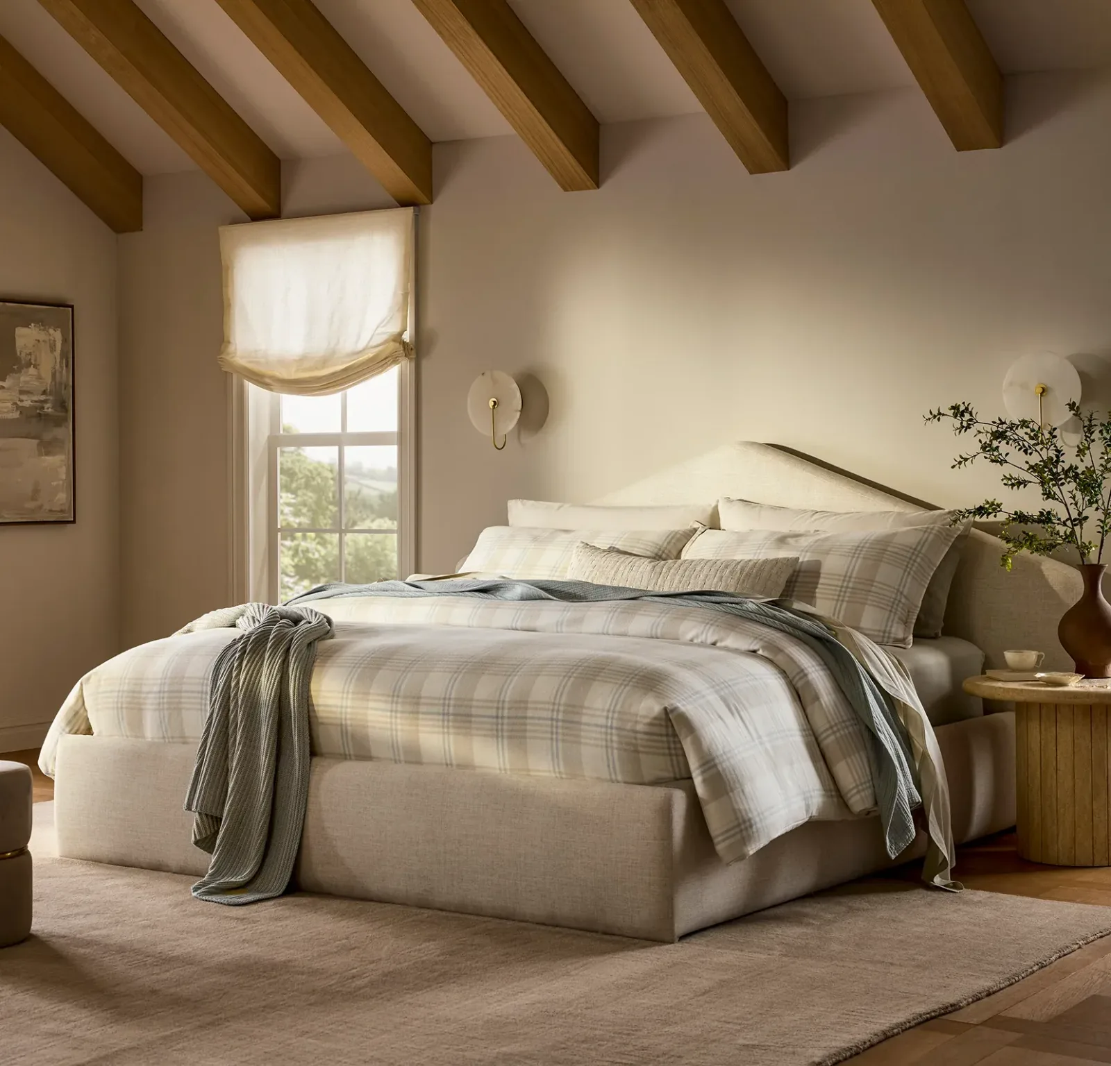 Flannel Duvet Set – Cream/Sand/Shore Tartan