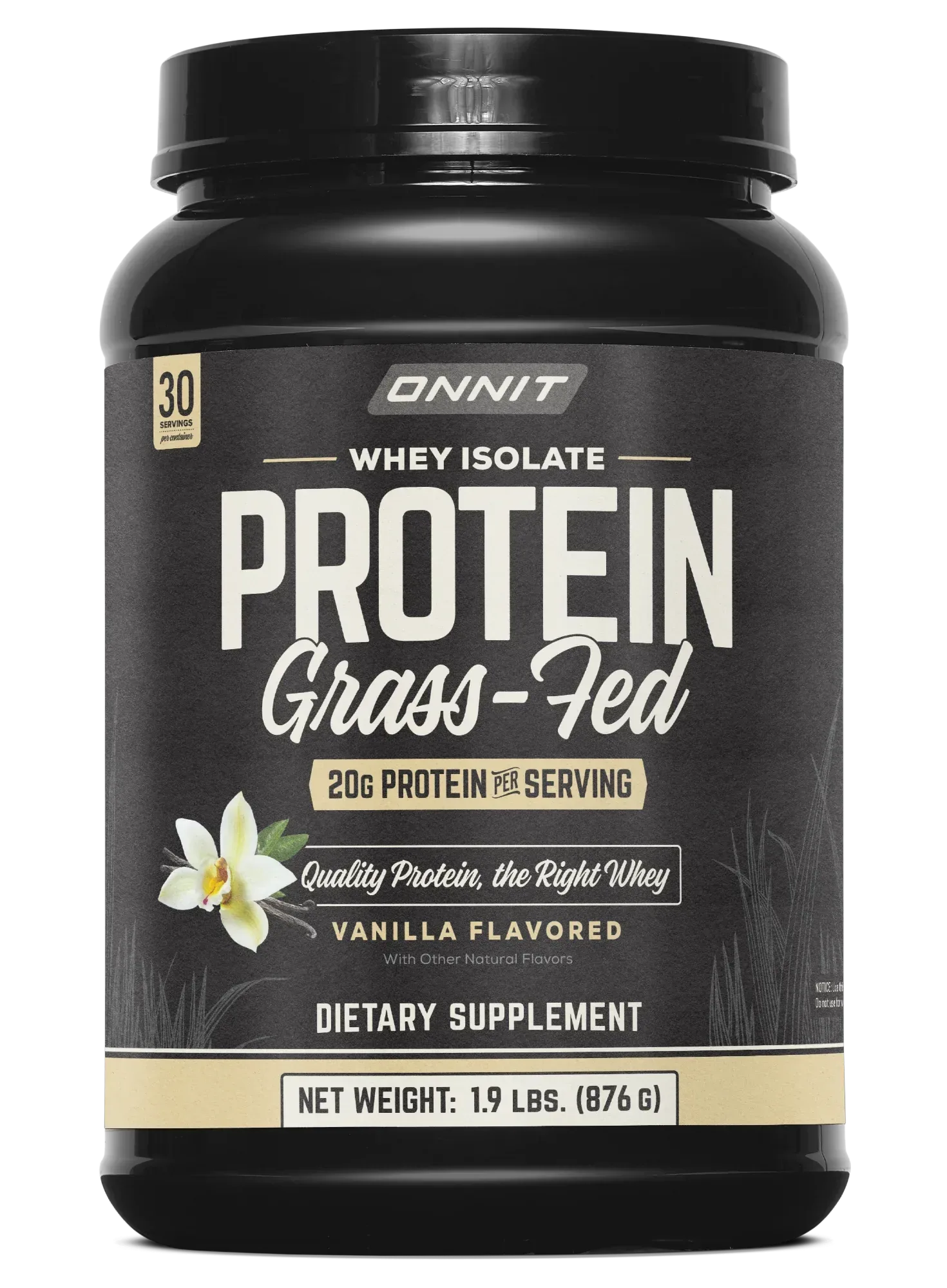 Grass Fed Whey Isolate Protein – Vanilla (30 Serving Tub)