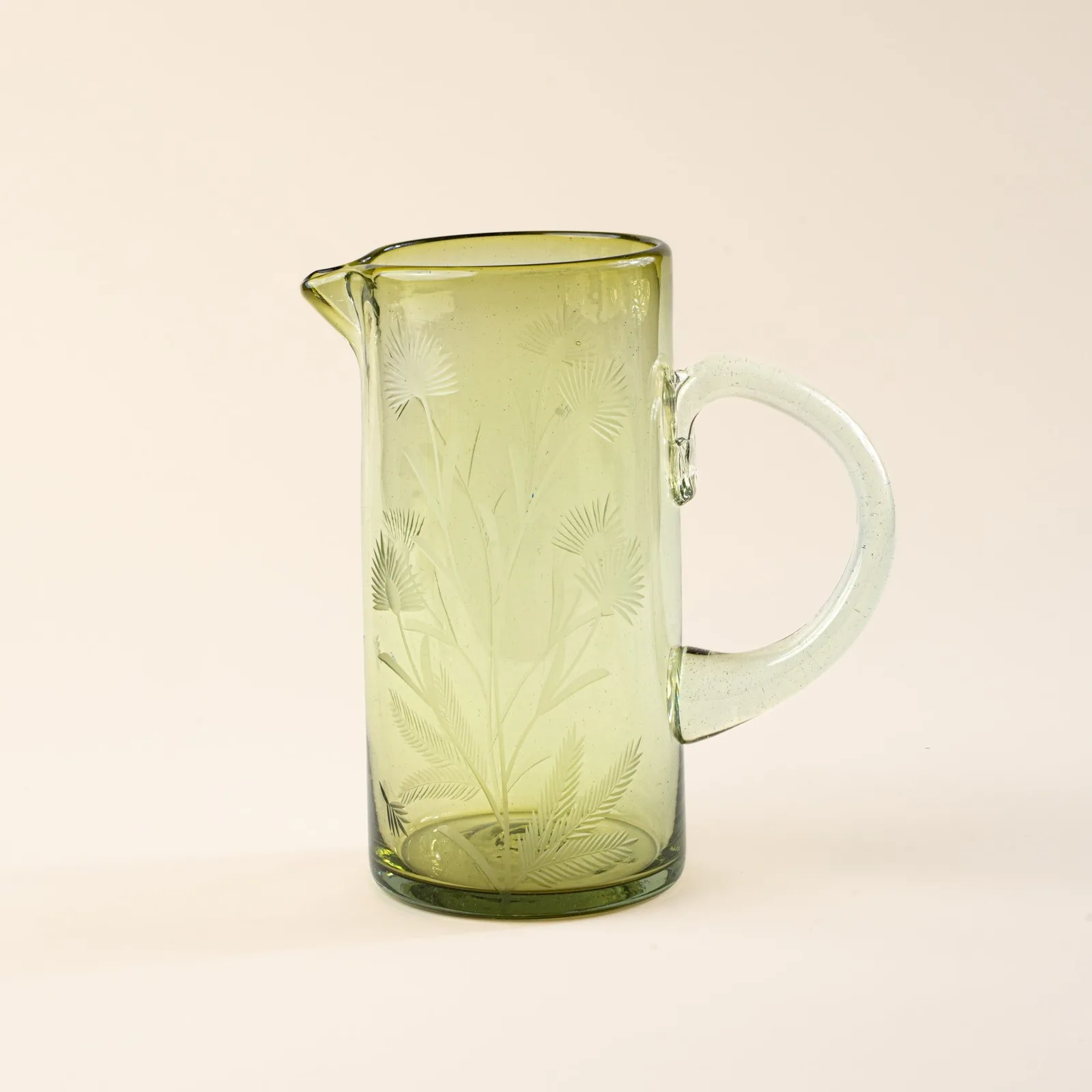 Etched Thistle Pitcher