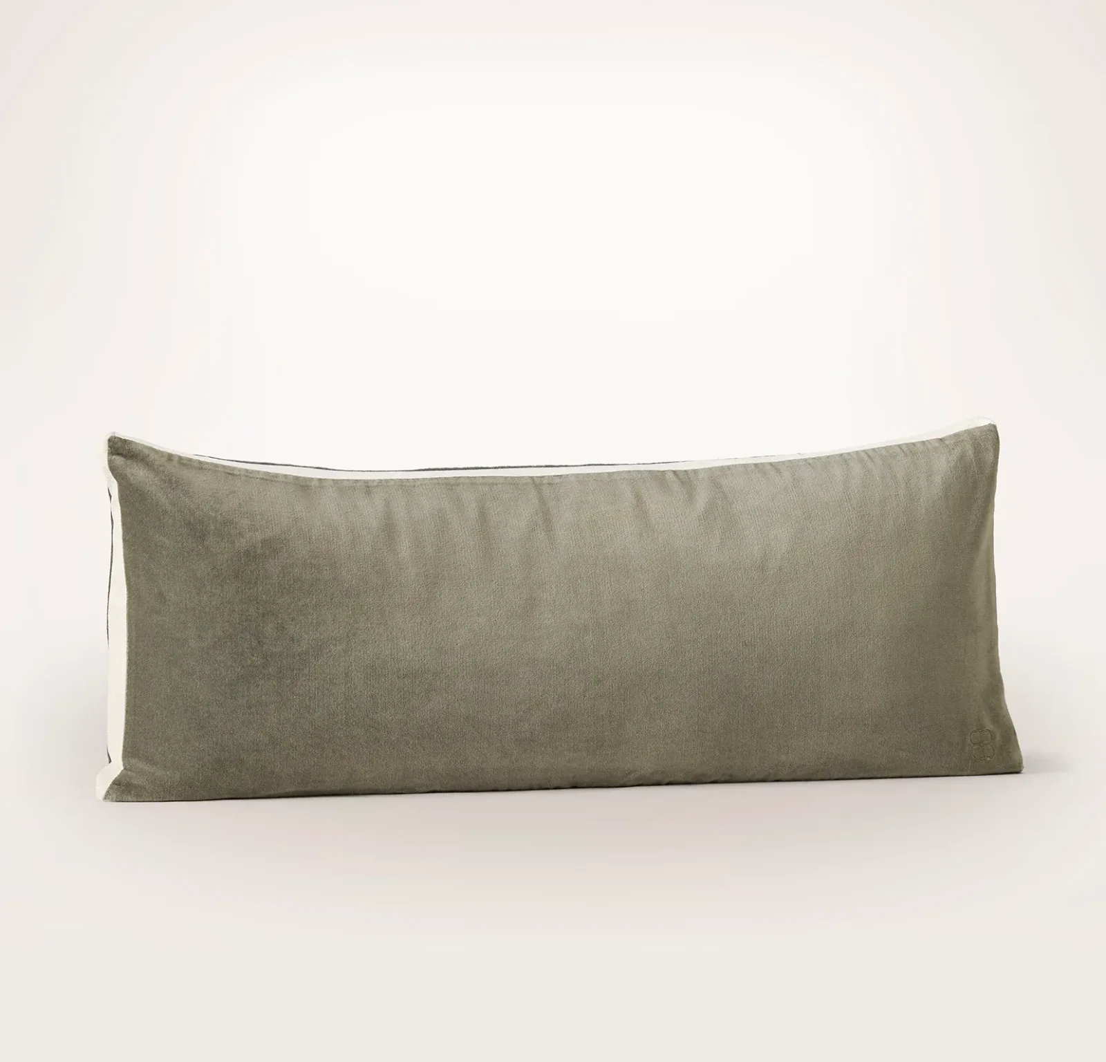 Ligne Velvet Pillow Cover (Lumbar) – Juniper/Cream