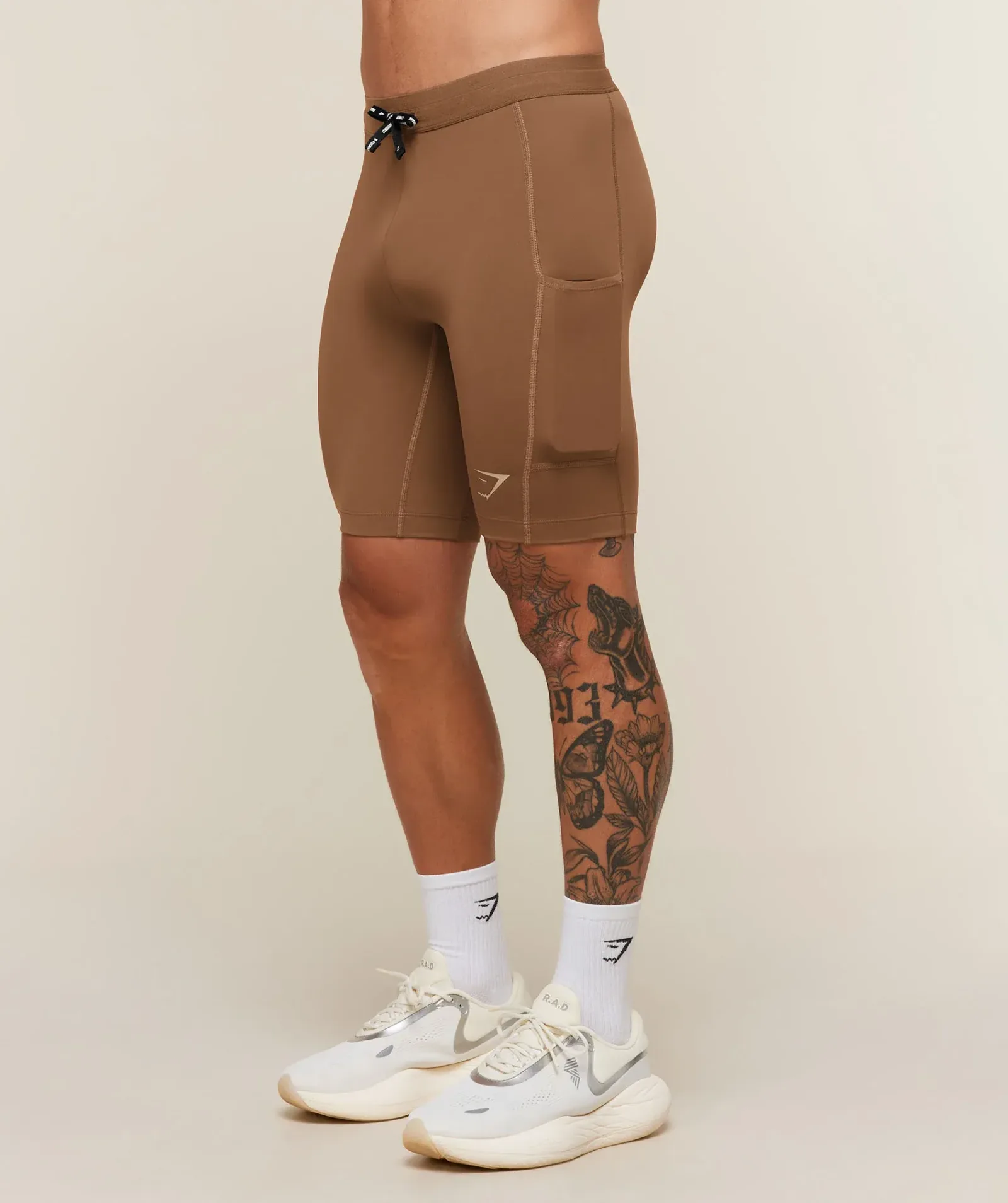 Gymshark Conditioning Club Half Tight – Trail Brown/Vanilla Beige
