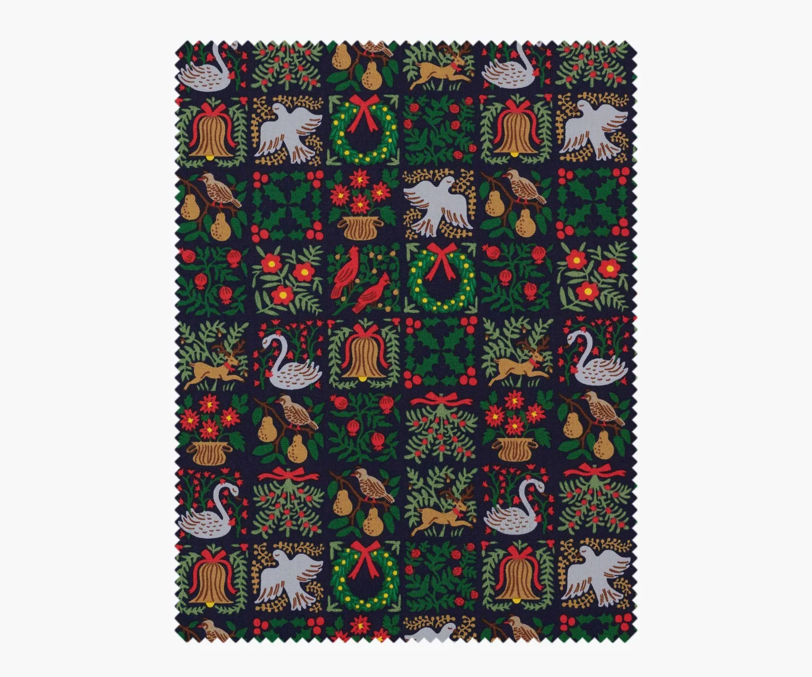 Christmastide Cotton Fabric – Navy