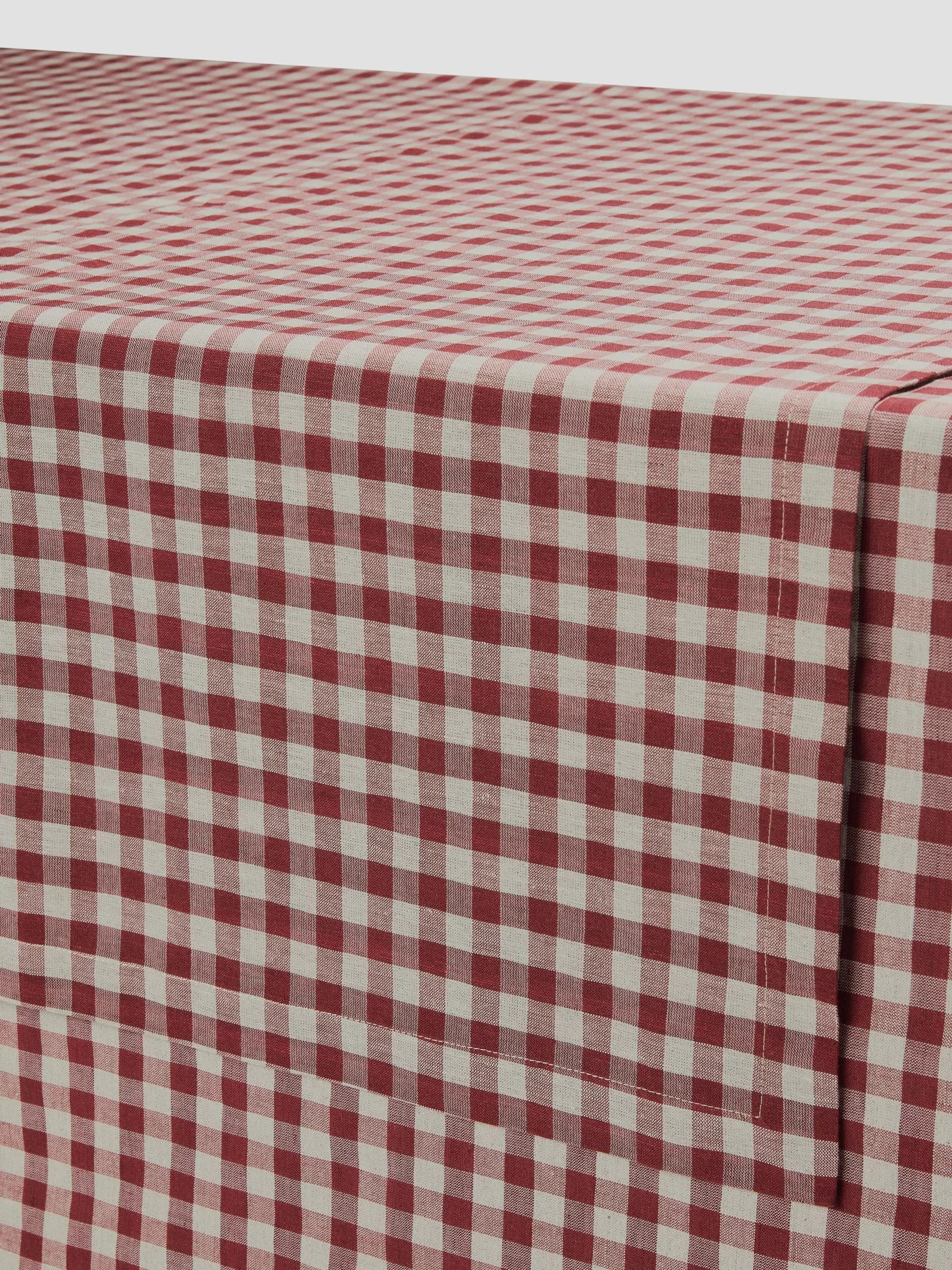 Rhubarb Gingham Linen Blend Table Runner