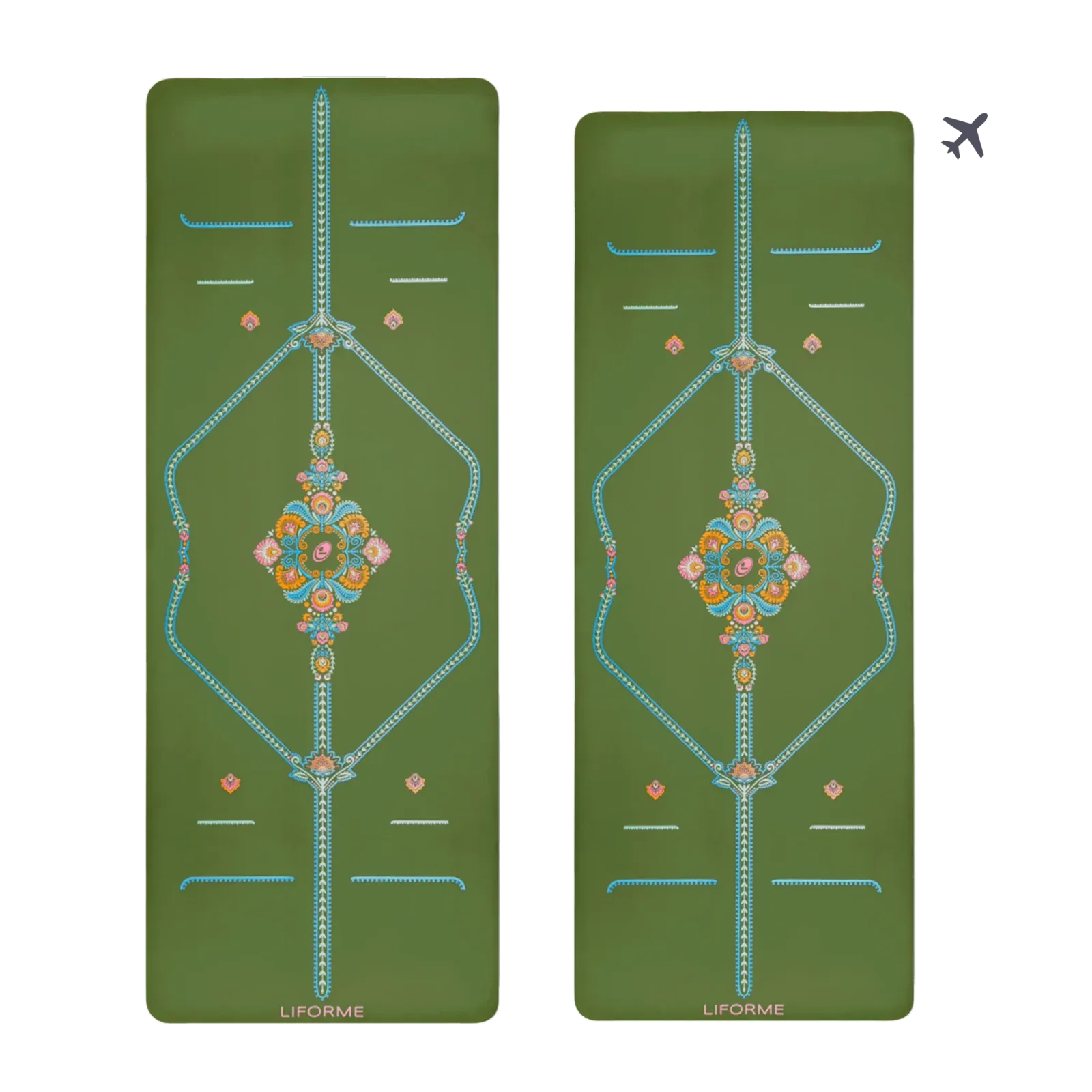 Liforme Mindful Garden Yoga Mat & Travel Mat Bundle
