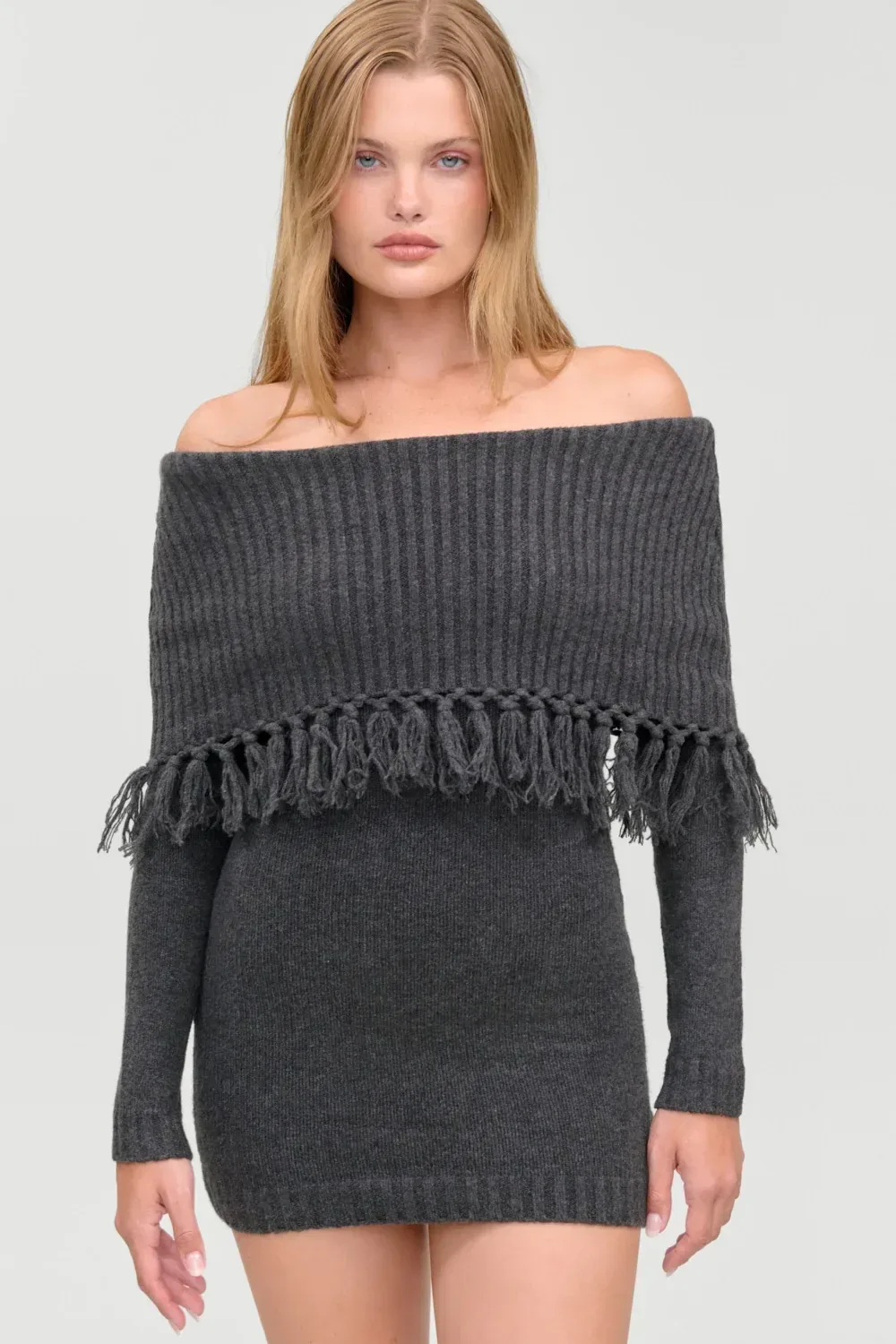 Jane Sweater Mini Dress – Winter Skies