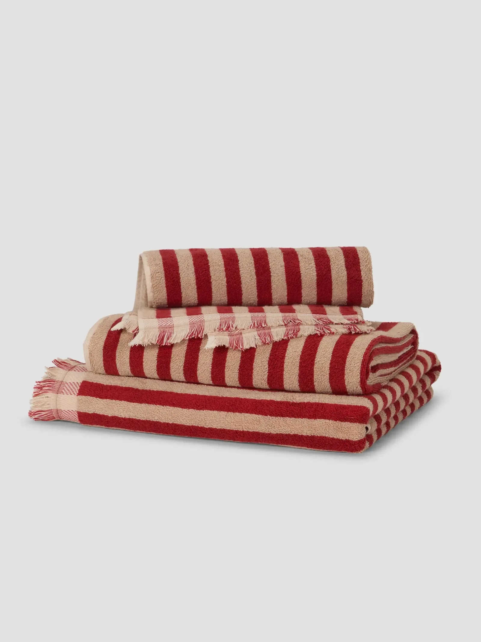 Sandstone Red Pembroke Stripe Towel Bundle