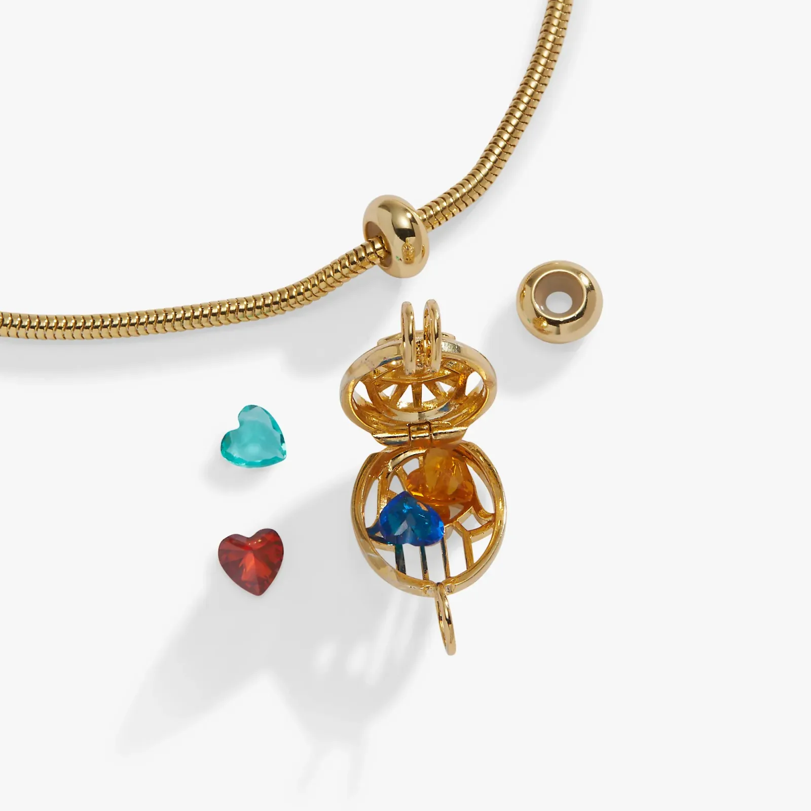 Hamsa & Evil Eye Birthstone Shaker Bracelet