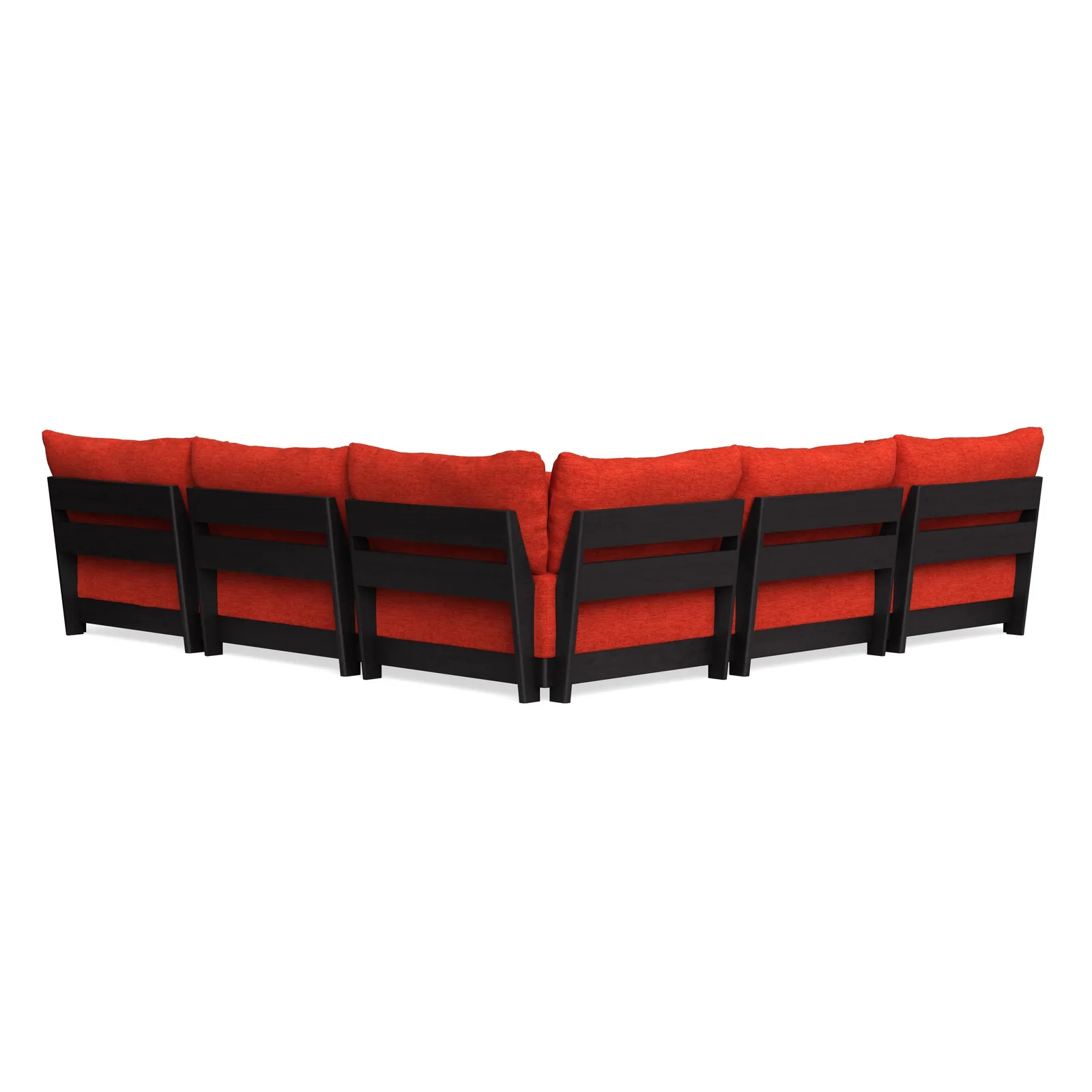 Modular Bondi Black 5-Seater Corner Sectional in Poppy Orange – Memory Foam Blend