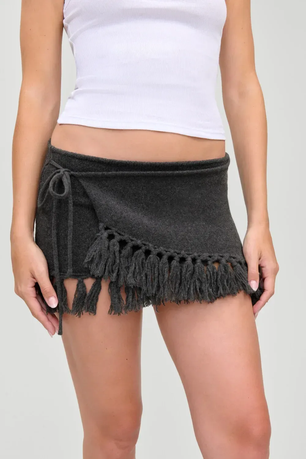 Luca Wrap Knit Mini Skirt – Winter Skies