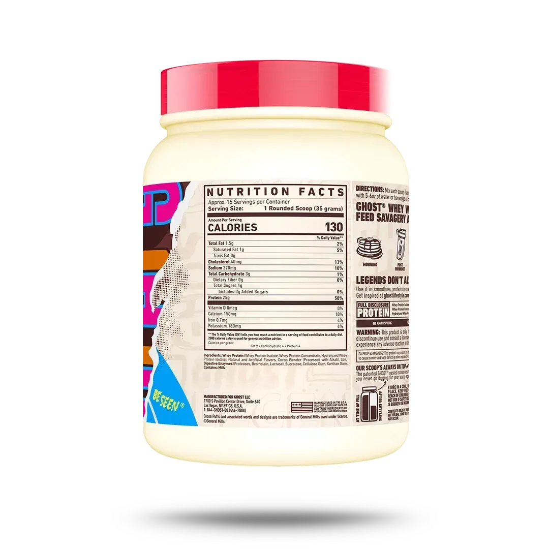 GHOST® 1LB WHEY x COCOA PUFFS™ – COCOA PUFFS™ "CEREAL MILK®"