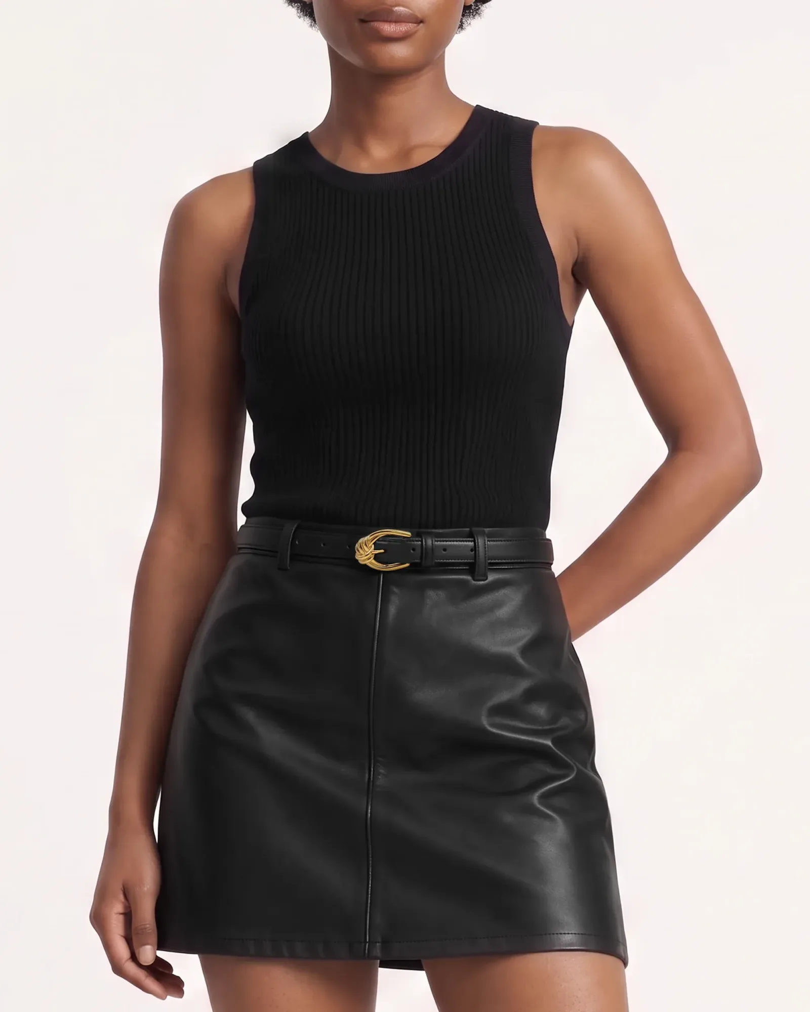Lena Metal Rope Knot Buckle Belt – Black