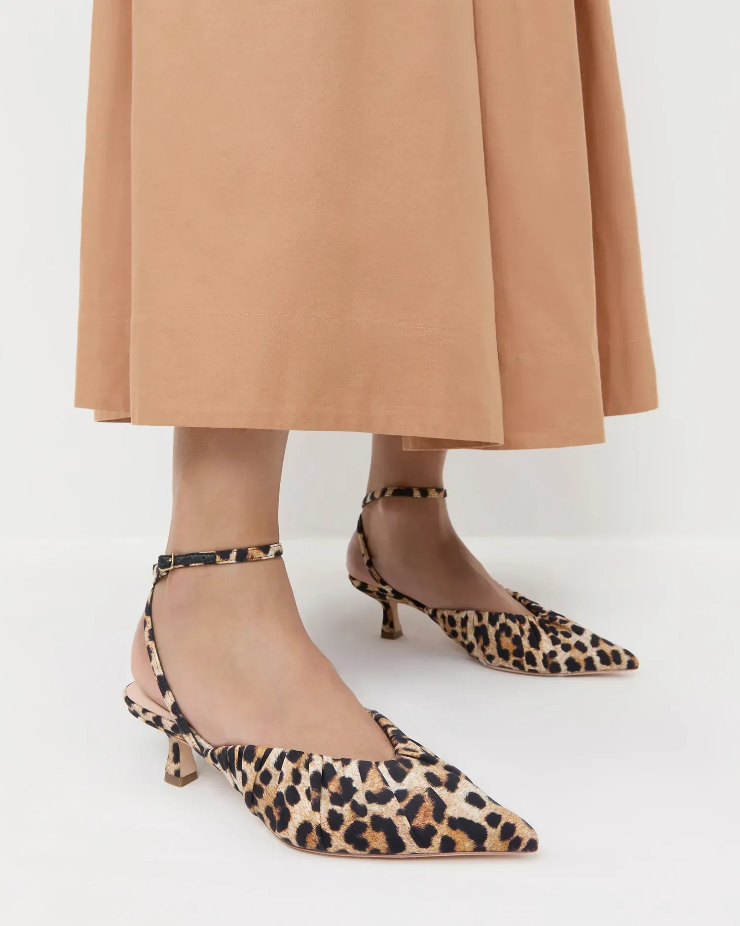 Rio Leopard Jersey Kitten Heel