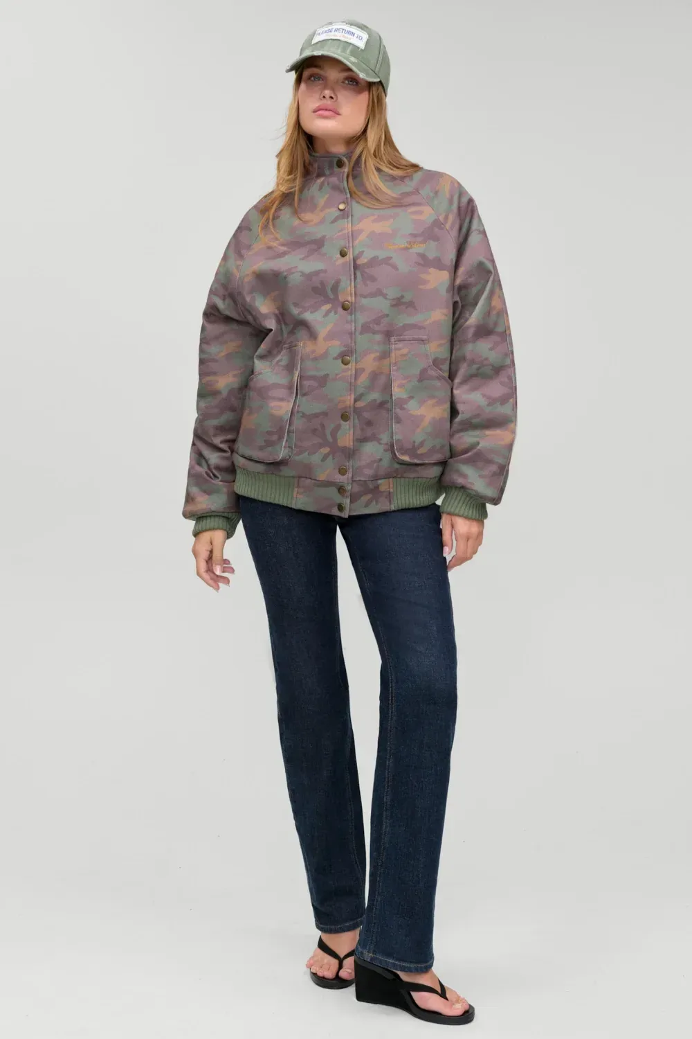 Parker Oversized Bomber Jacket – Classic Camo