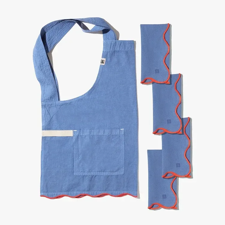 Seaside Scalloped Smock & Napkin Set