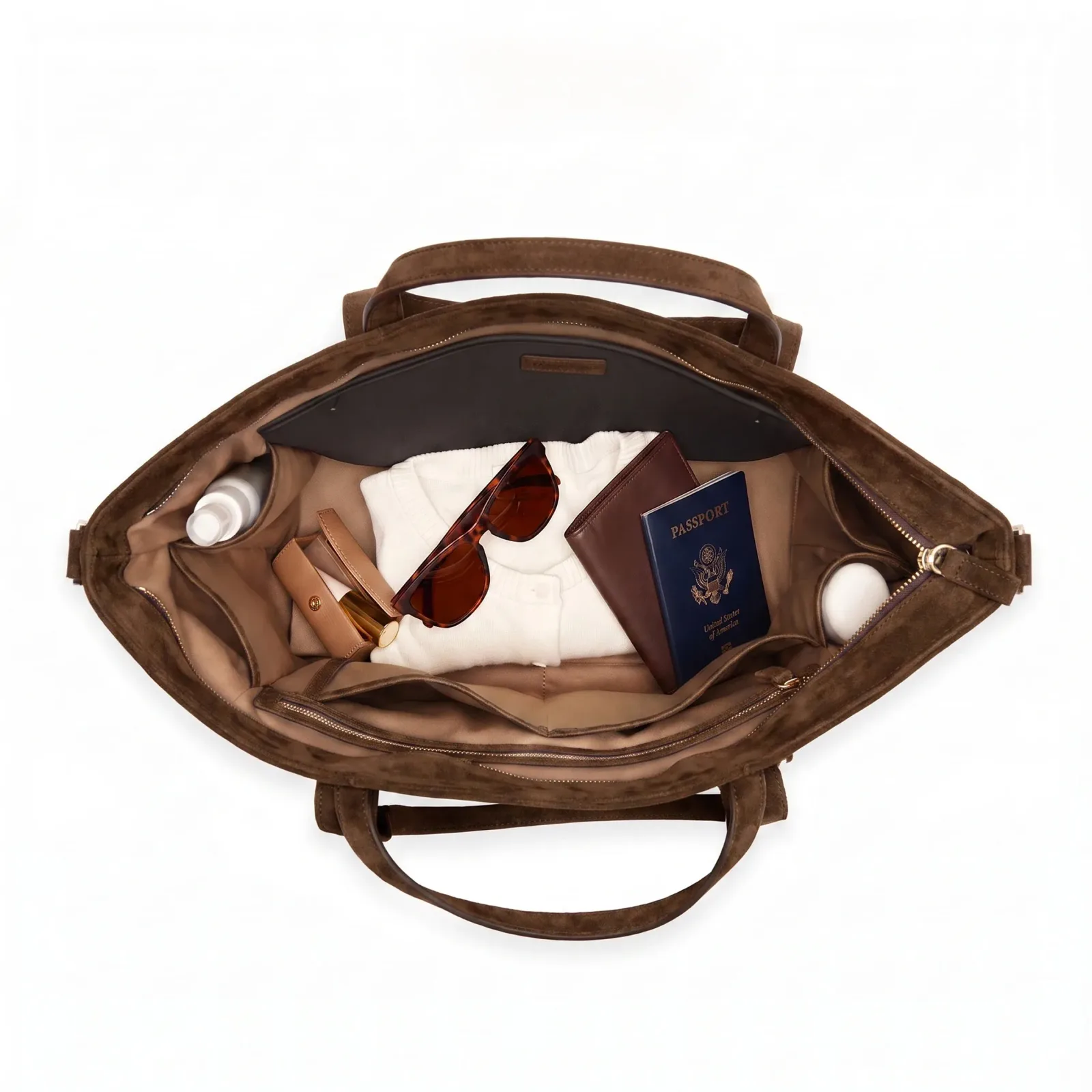 Transit Small Travel Tote Tobacco Suede