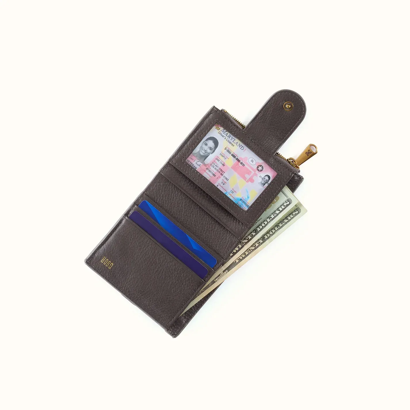 Dunn Mini Wallet In Pebbled Leather – Hearthstone