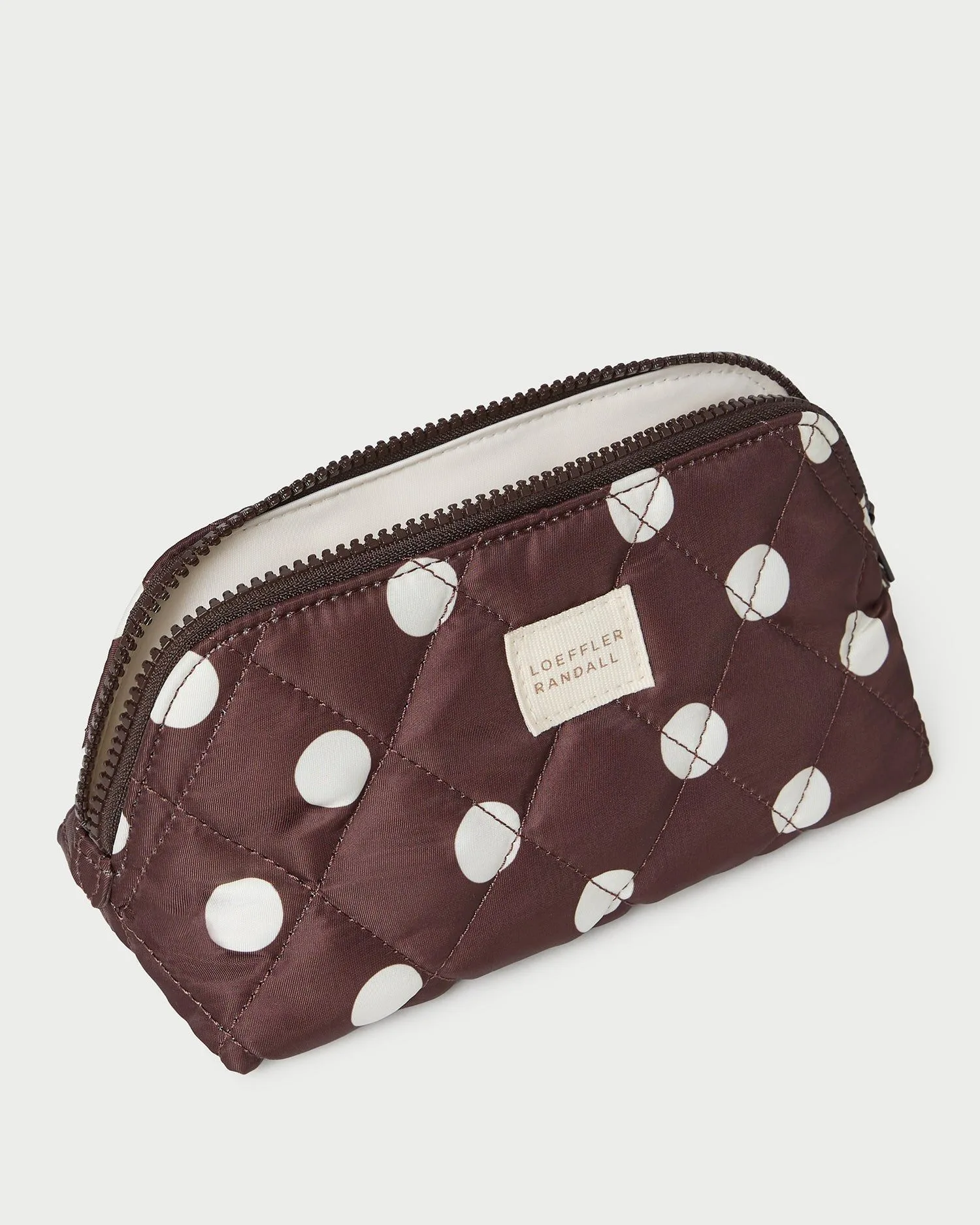 Georgette Brown/Cream Mini Cosmetic Pouch