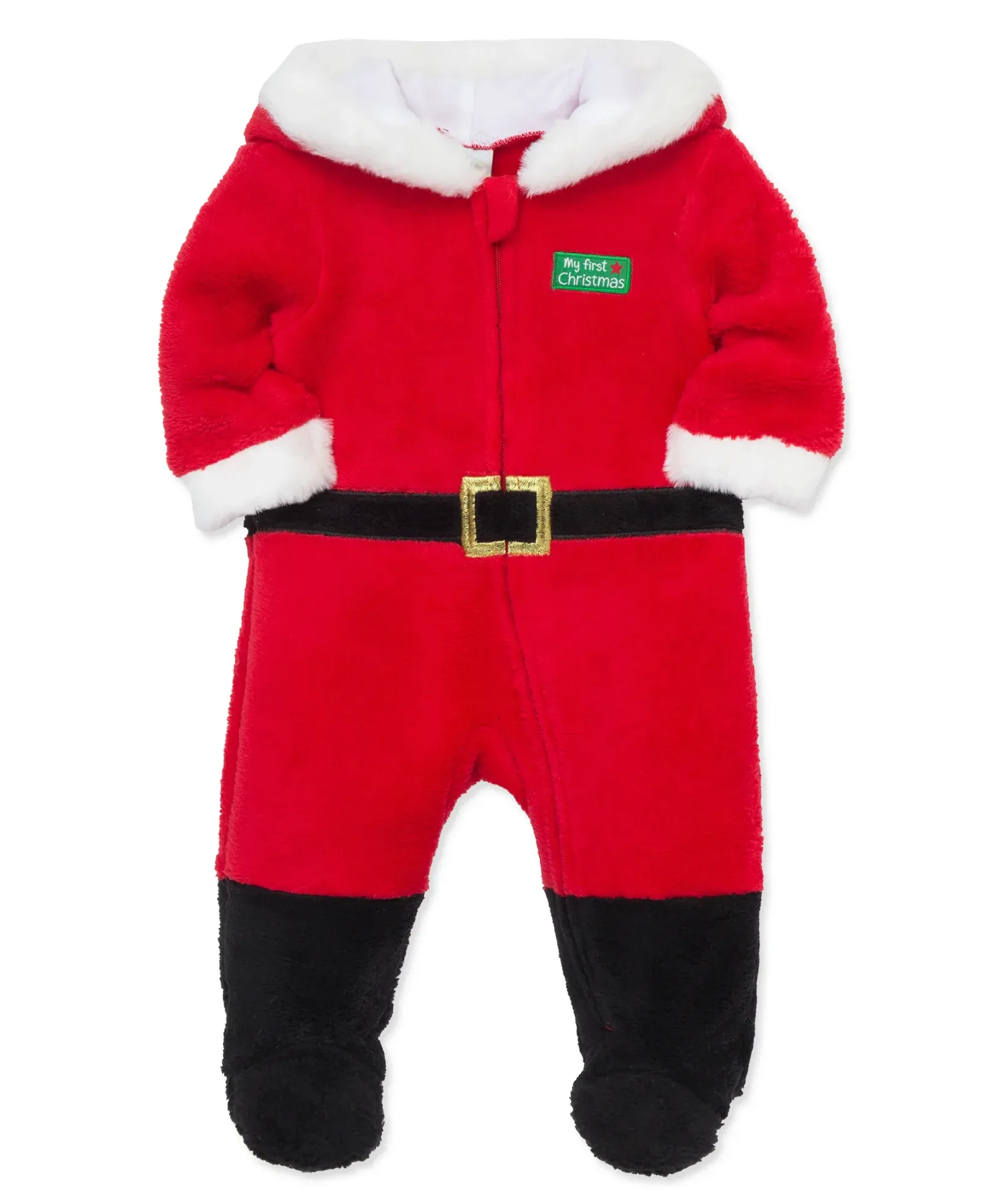 Santa Minky Fleece Footie (3M-9M)